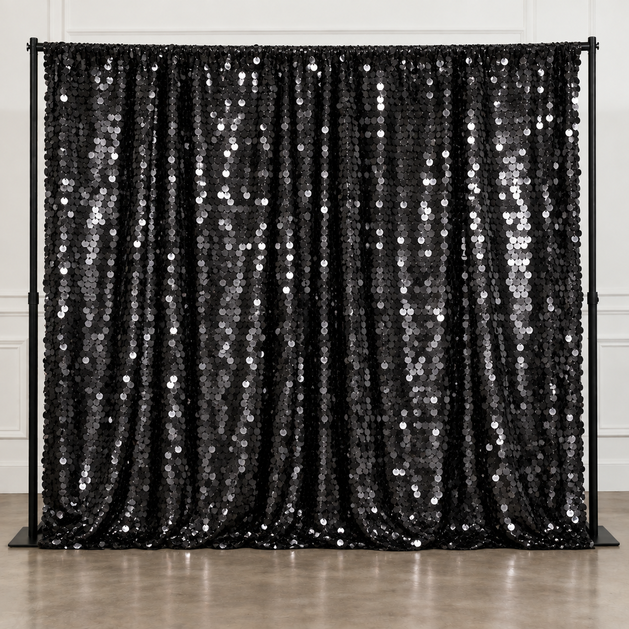Black Big Sequin Curtain Backdrop
