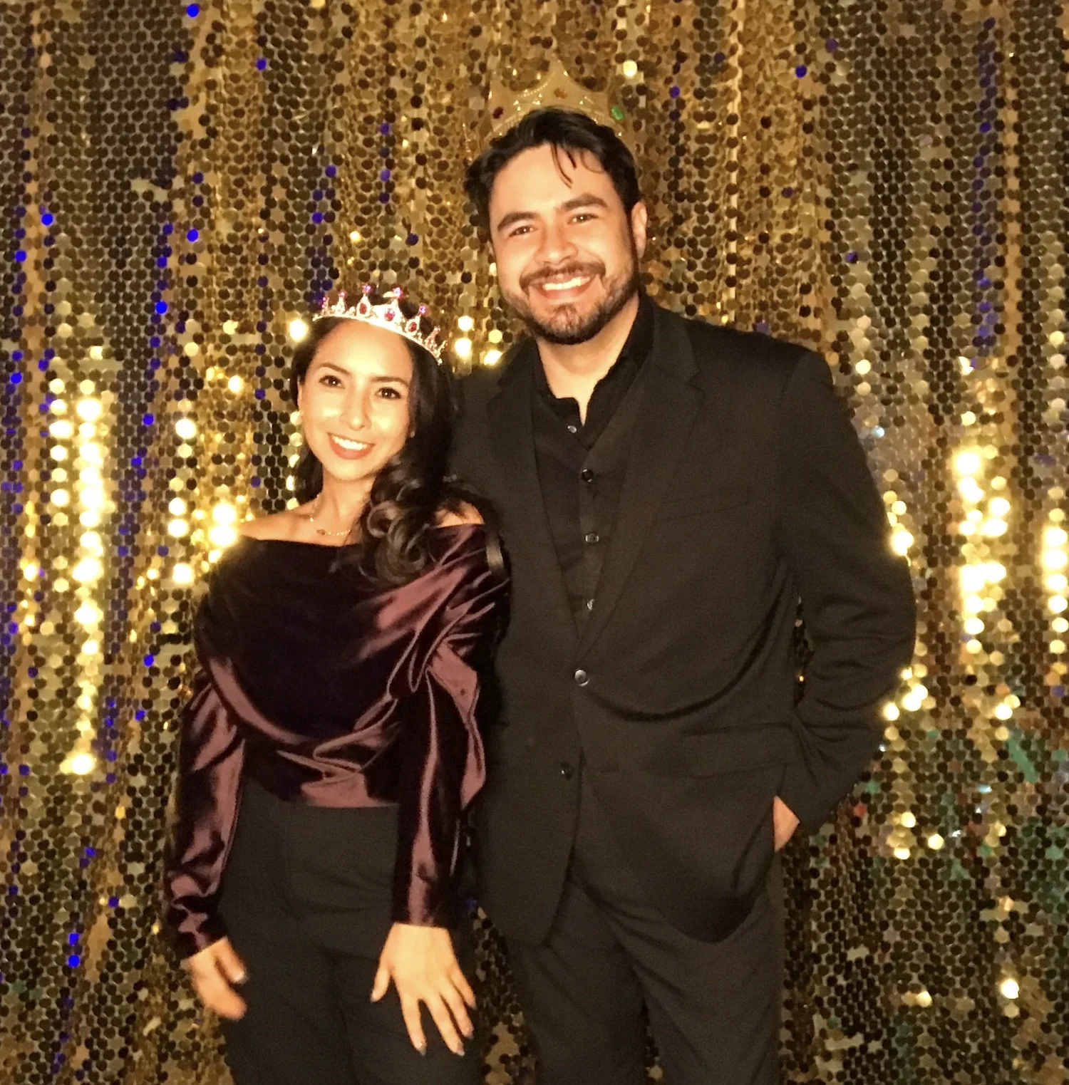 Couple posing together in a CheesyPix photo booth