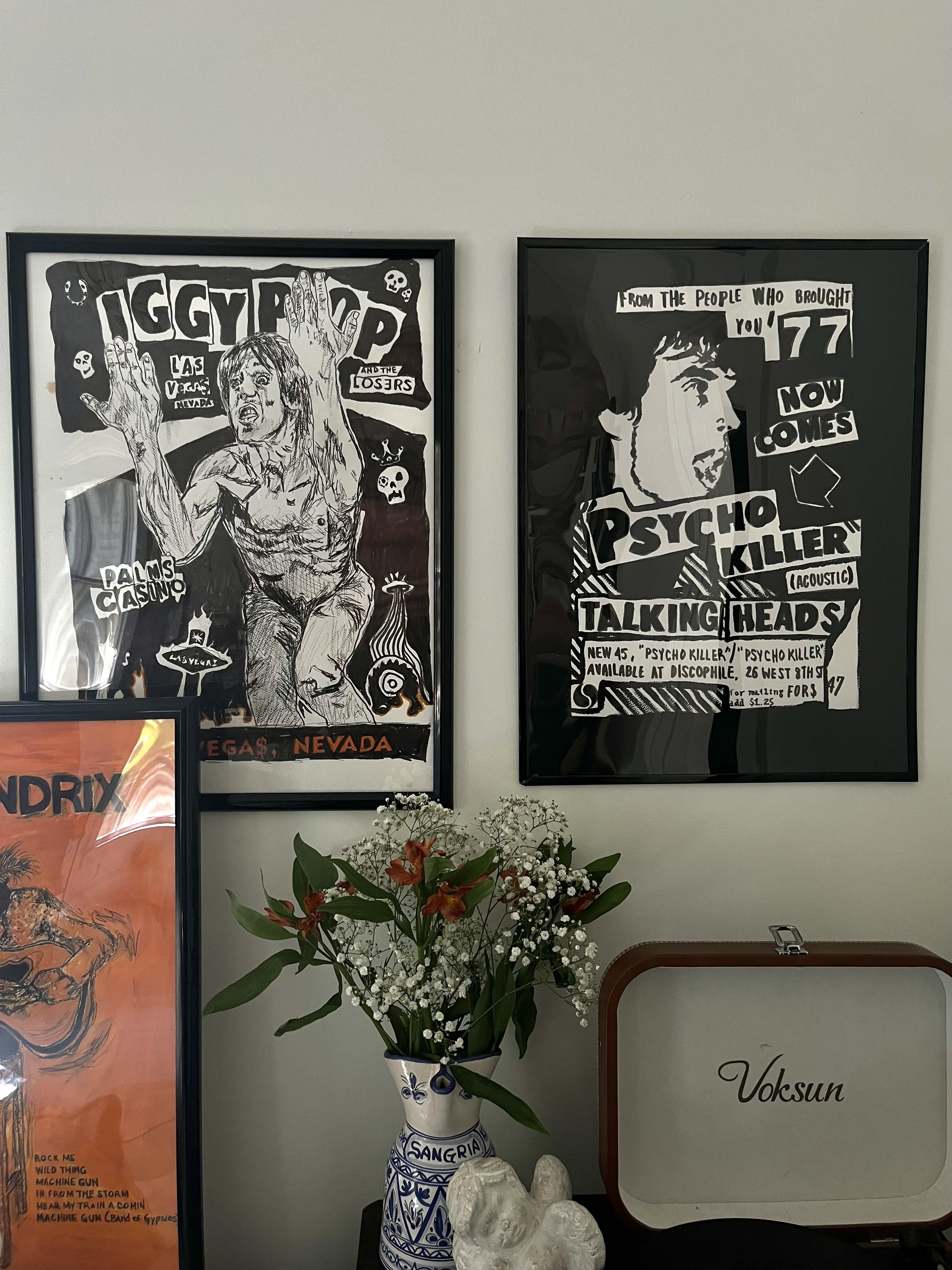 Iggy Pop, Talking Heads and Jimi Hendrix Poster Inspired Pieces