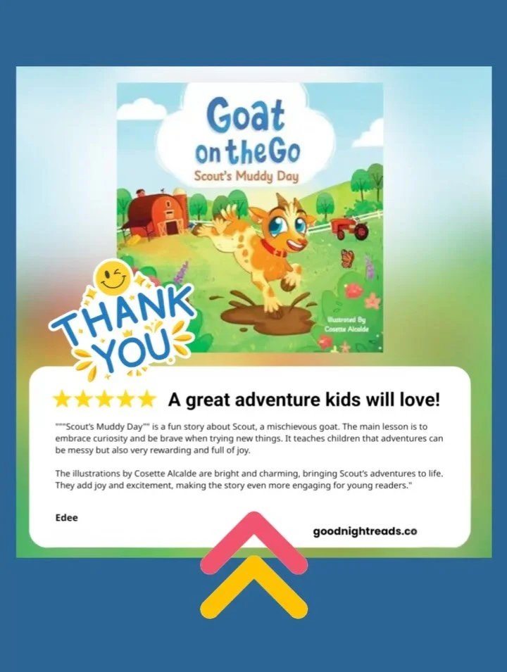 🐐I am so appreciate for all of the kind words about my first book Scout&rsquo;s Muddy Day!

It has been out almost a year and it makes me happy to know that so many big and little are enjoying Scout&rsquo;s mischievous and curious adventures. 💙

I&