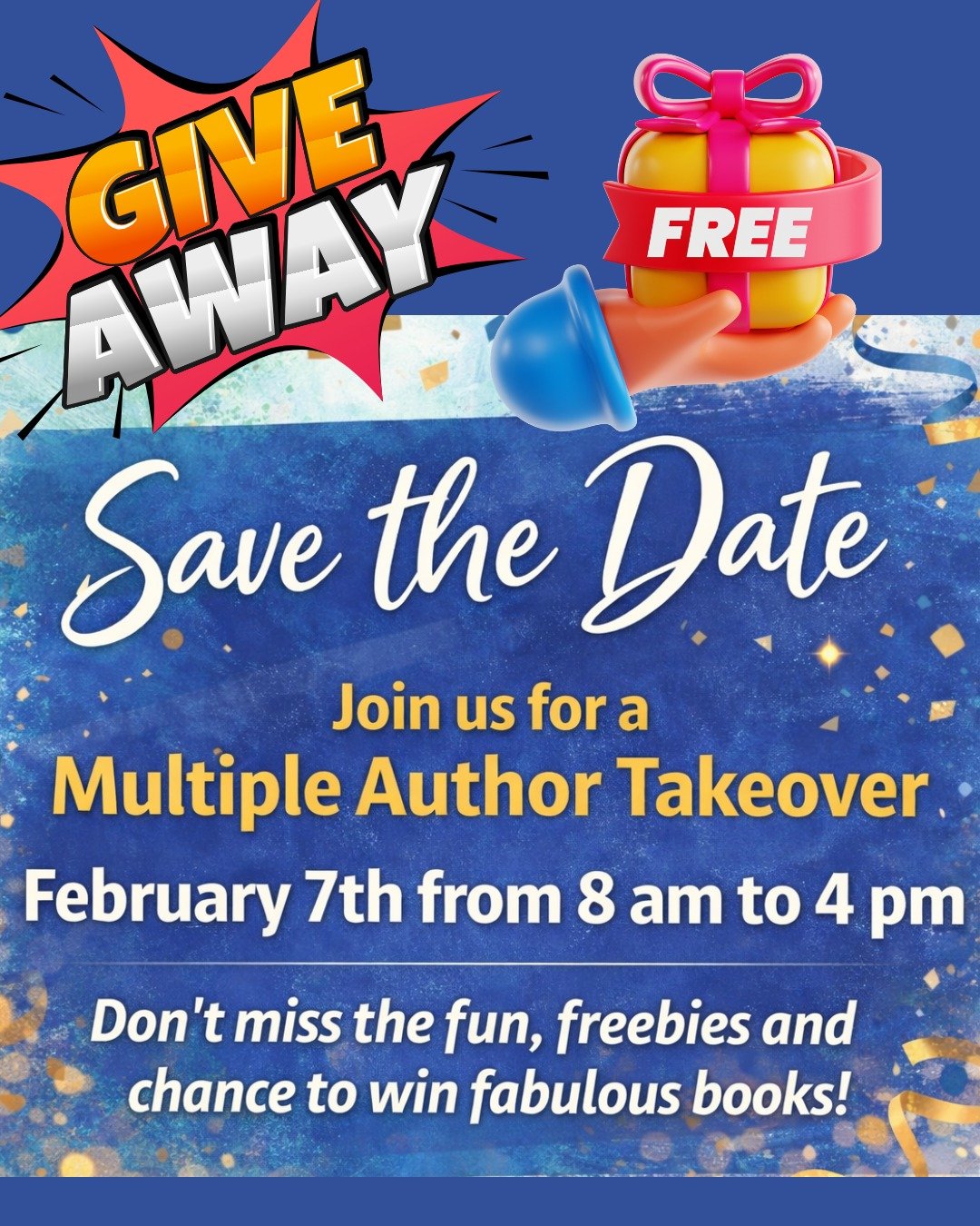 ✨ Today&rsquo;s the Day! ✨

Join us all day long in the Linda &amp; Friends Book Club and Author Promotions Facebook group for a Multi-Author Takeover filled with:

📚 Giveaways
🎁 Freebies
✨ Fun surprises
💬 Reader chats

I&rsquo;m so excited to be 