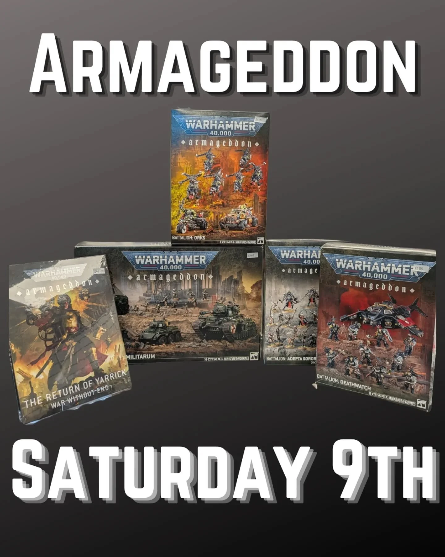 Armageddon box sets available in store tomorrow!! Grab them quick before they sell out! 
Plus new Black Library books available.
#warhammer #warhammer40k #armageddon #blacklibrary #crusadwrwargames