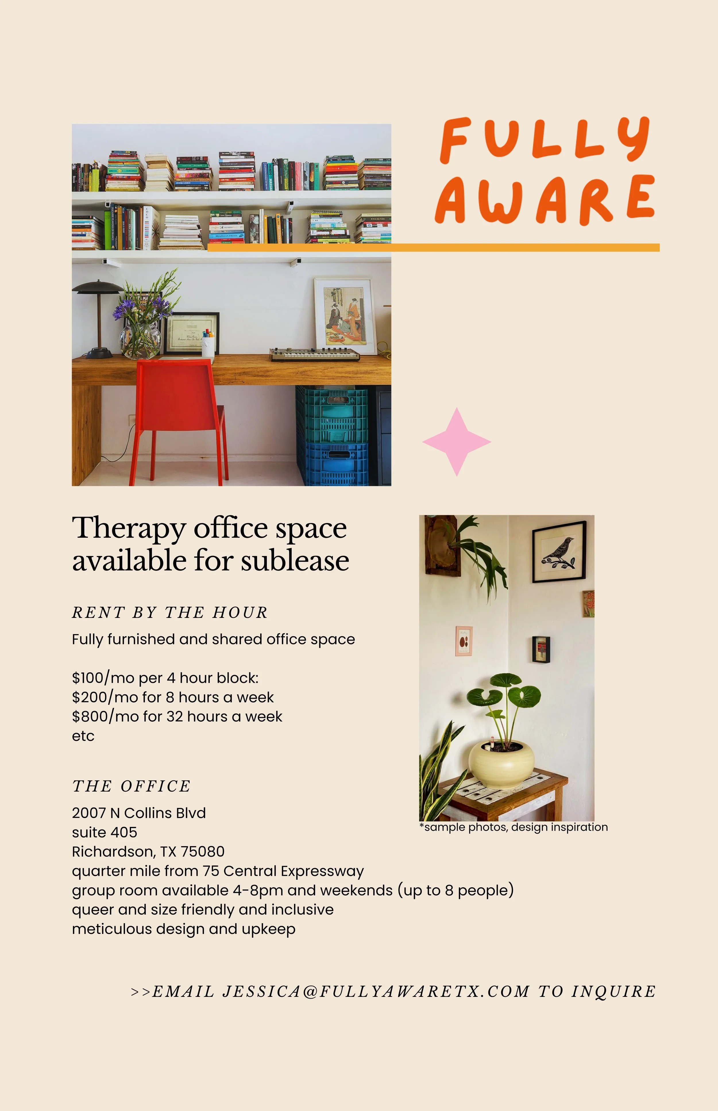 Sublease Therapy Office Flyer