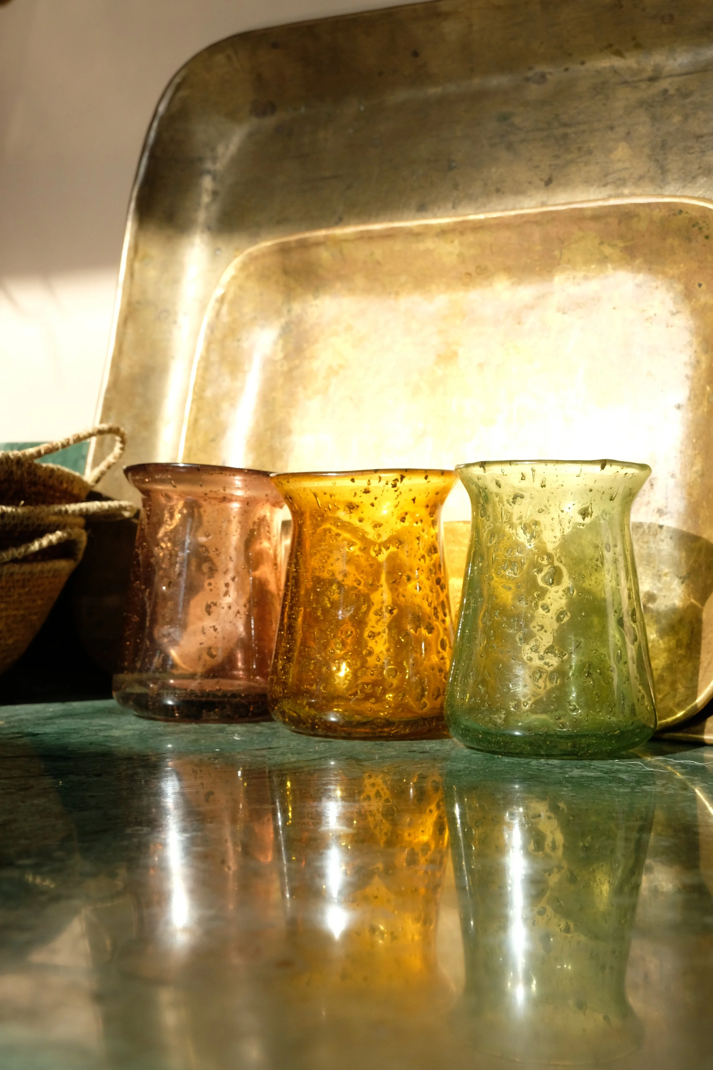 Speckle glass bud vase