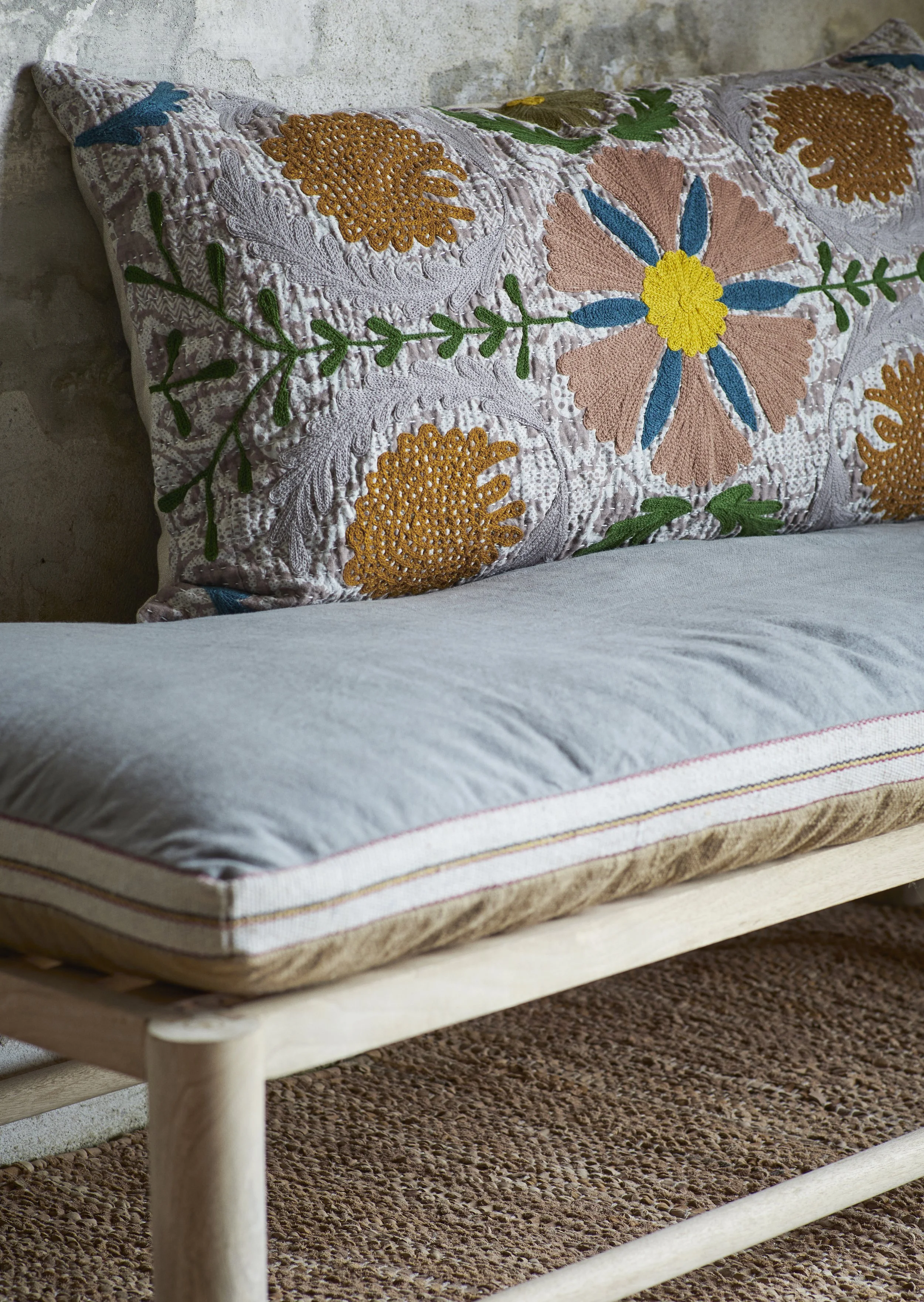 Ethnic embroidered cushion