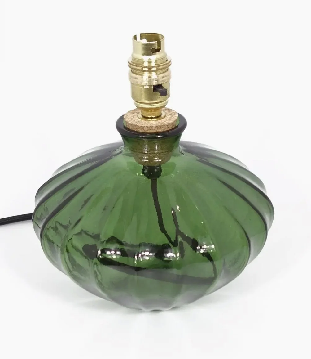 Fluted recycled glass lamp base