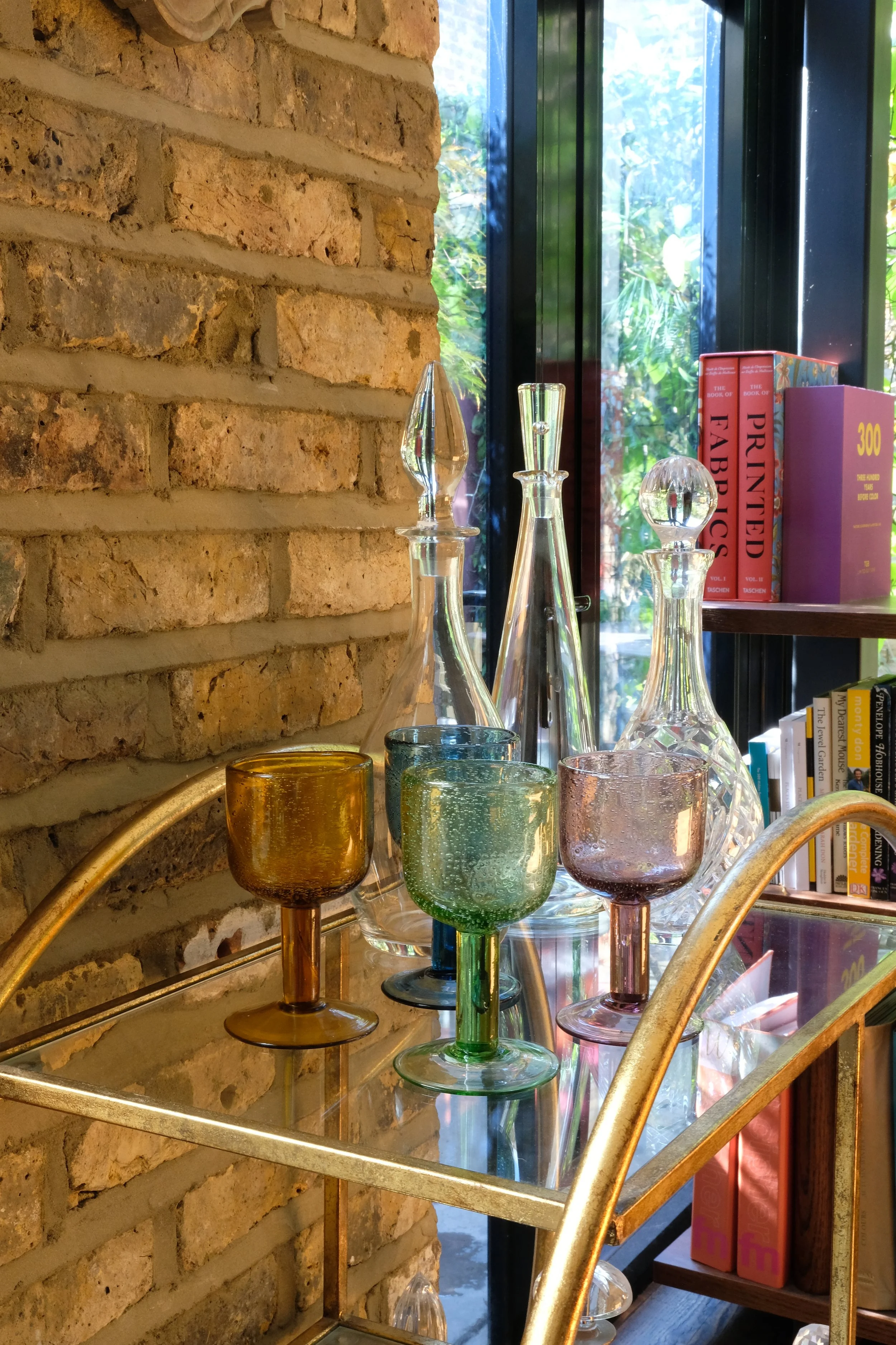 Bubble coloured wine glass