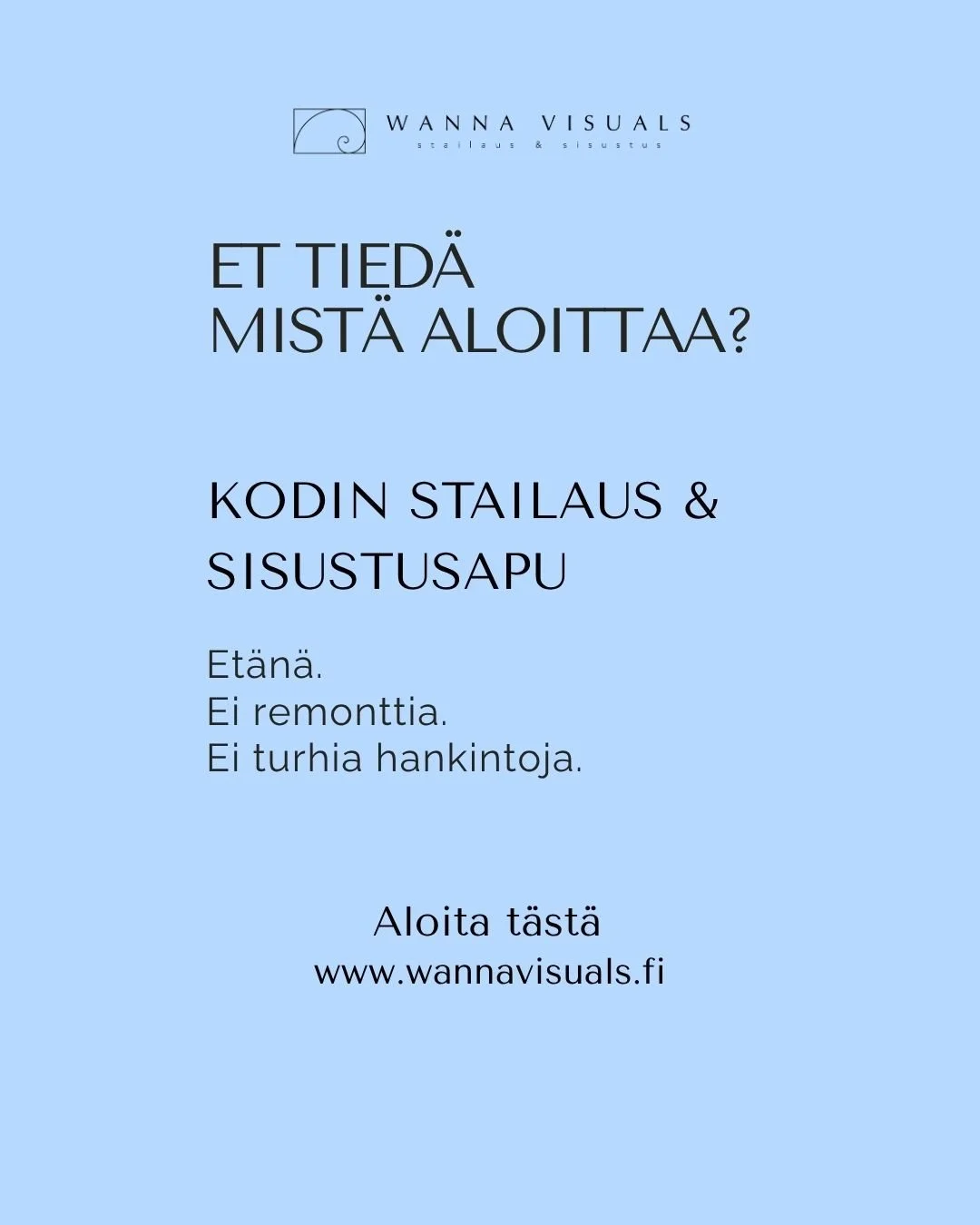 Matalan kynnyksen sisustusapu:  L&auml;het&auml; kuvat tilastasi &ndash; saat selke&auml;t, k&auml;yt&auml;nn&ouml;n ideat suoraan s&auml;hk&ouml;postiisi. 🤍 Et&auml;n&auml;. 🤍 Ei remonttia. 🤍 Ei turhia hankintoja. Tee vaivattomasti kodistasi toim