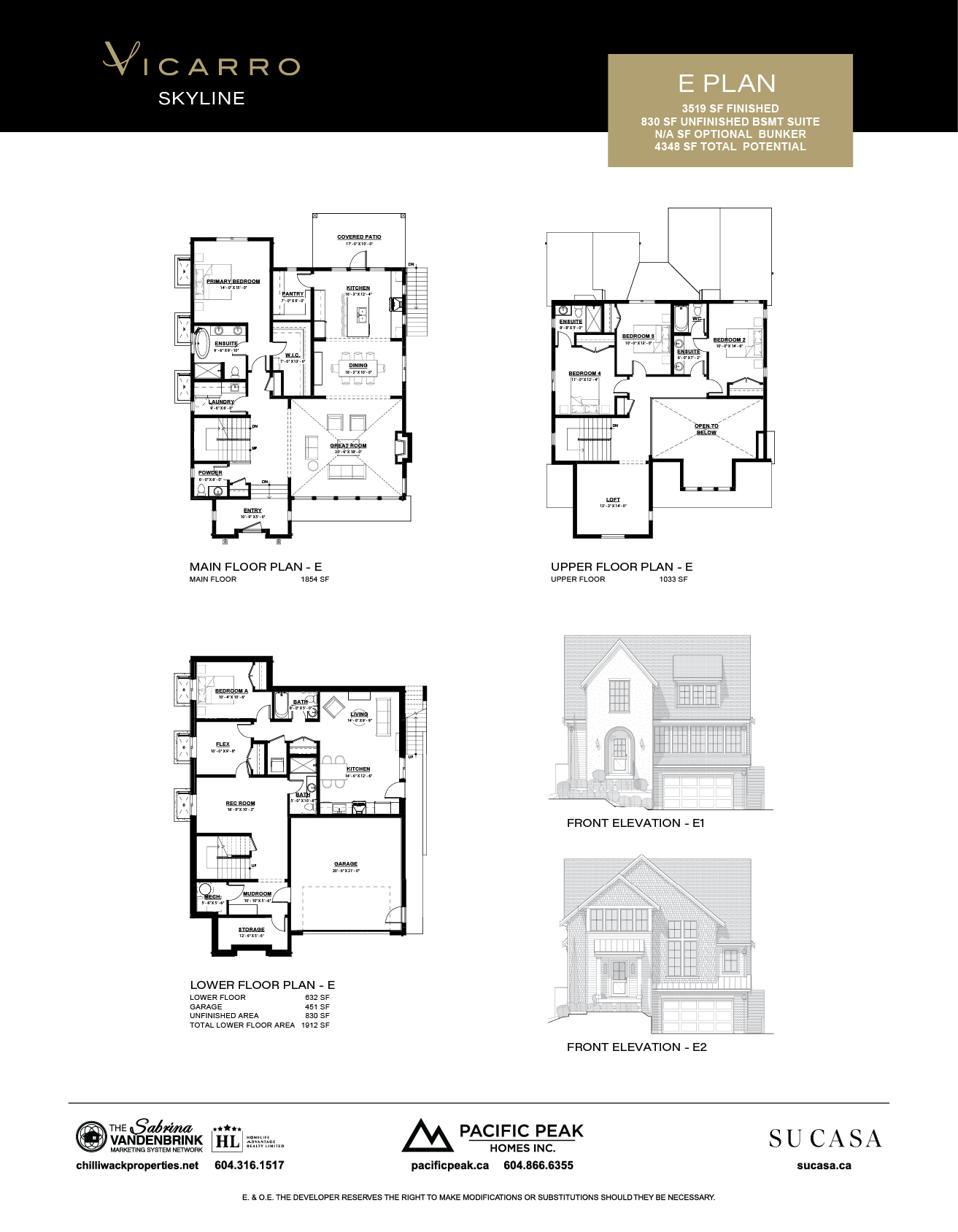 Vicarro Skyline E Floor Plan, a thoughtfully designed two-storey home featuring multiple bedrooms and bathrooms, spacious living areas, and refined luxury finishes throughout.