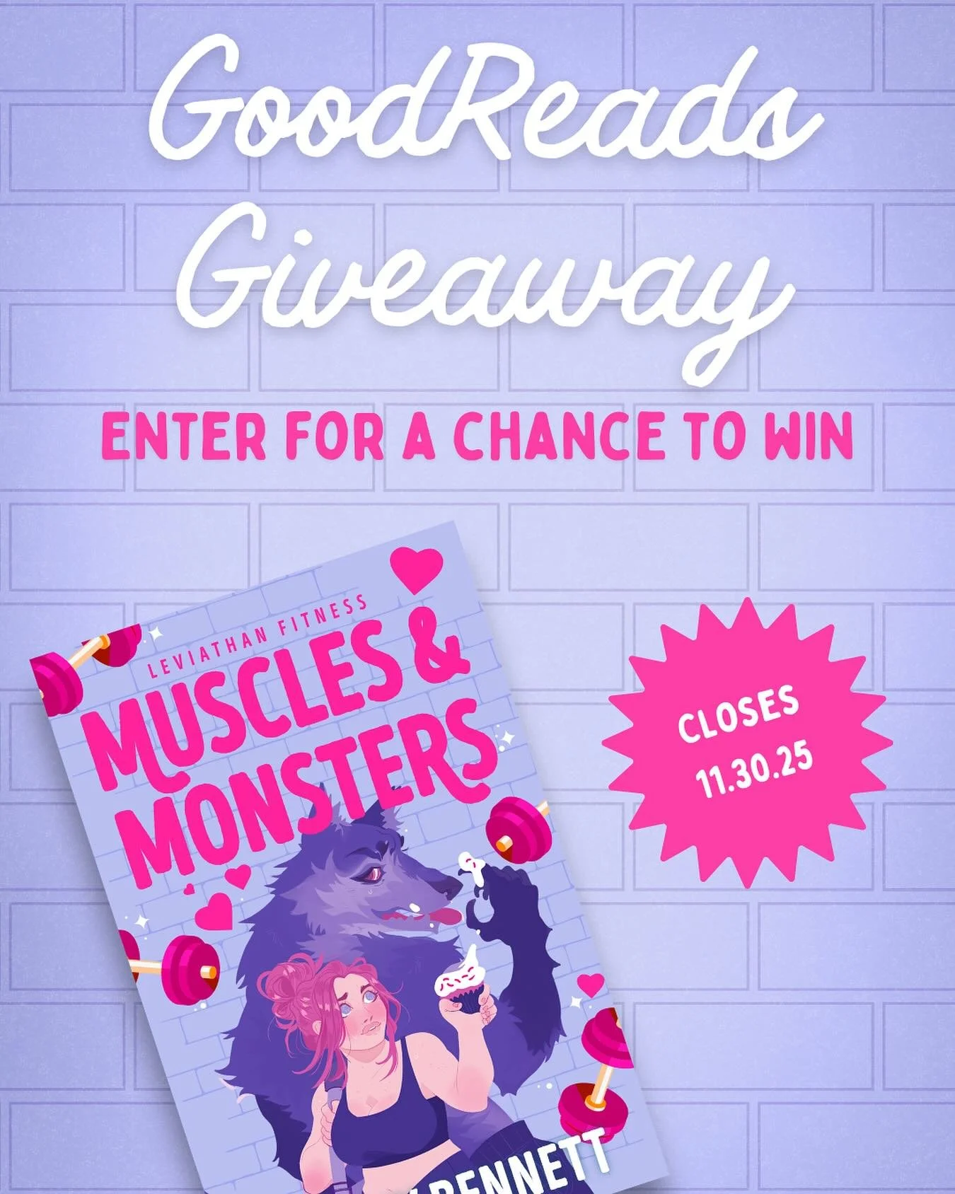 📚 GOODREADS G.I.VE.A.WAY part 2!!! 📚

11.1.25-11.30.25 @berkleyromance is holding another GoodReads g.i.ve.away for TEN print copies of the expanded and revised edition of Muscles &amp; Monsters!

Comment MUSCLES for more info, or check my bio :)

