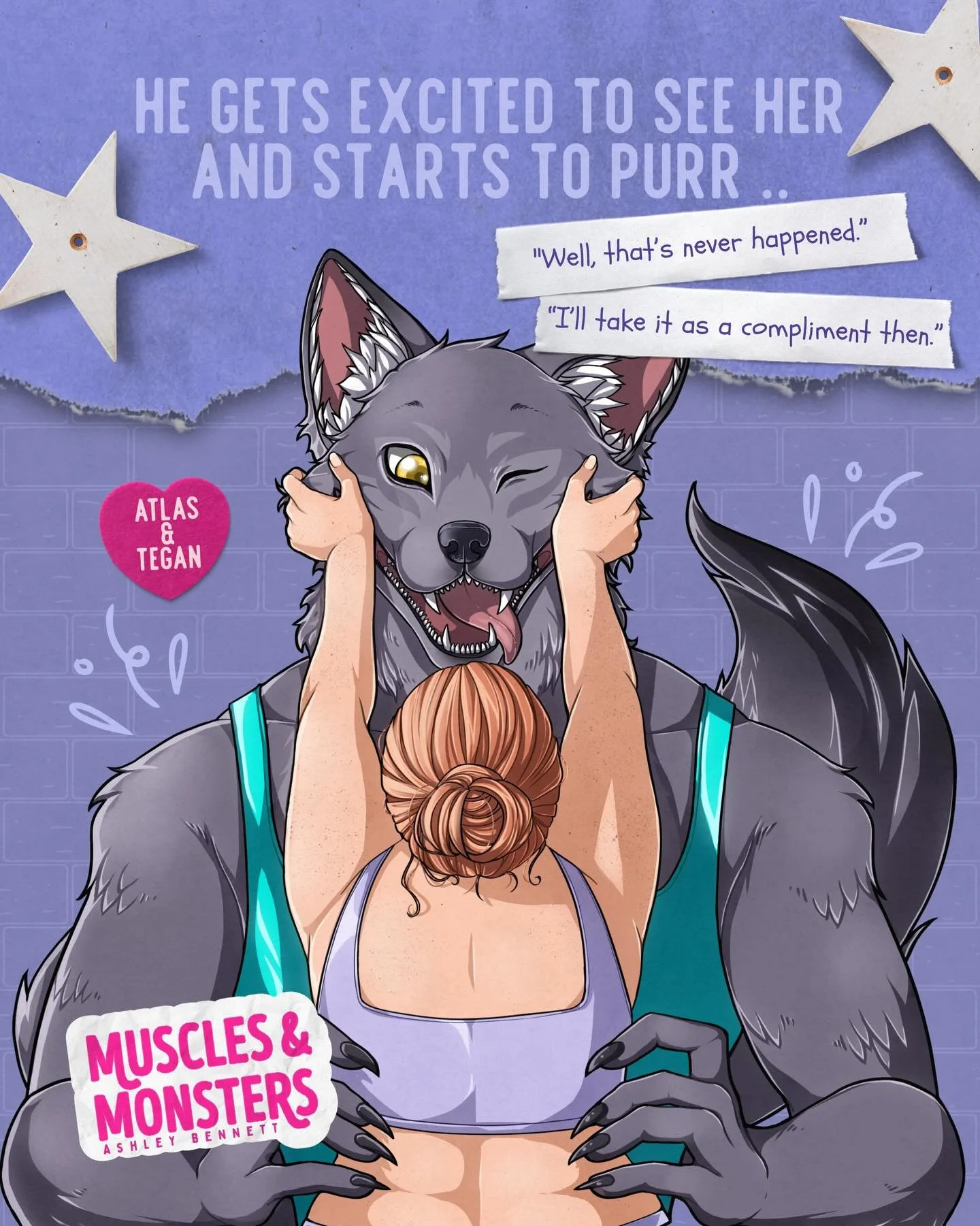 ✨ When he purrs at the sight of her ✨

One of my favorite things about writing monster romance is all the unique physical traits and abilities you can give your characters. Atlas&rsquo;s tail wagging and purring is everything 🤩🤩🤩

What are some of