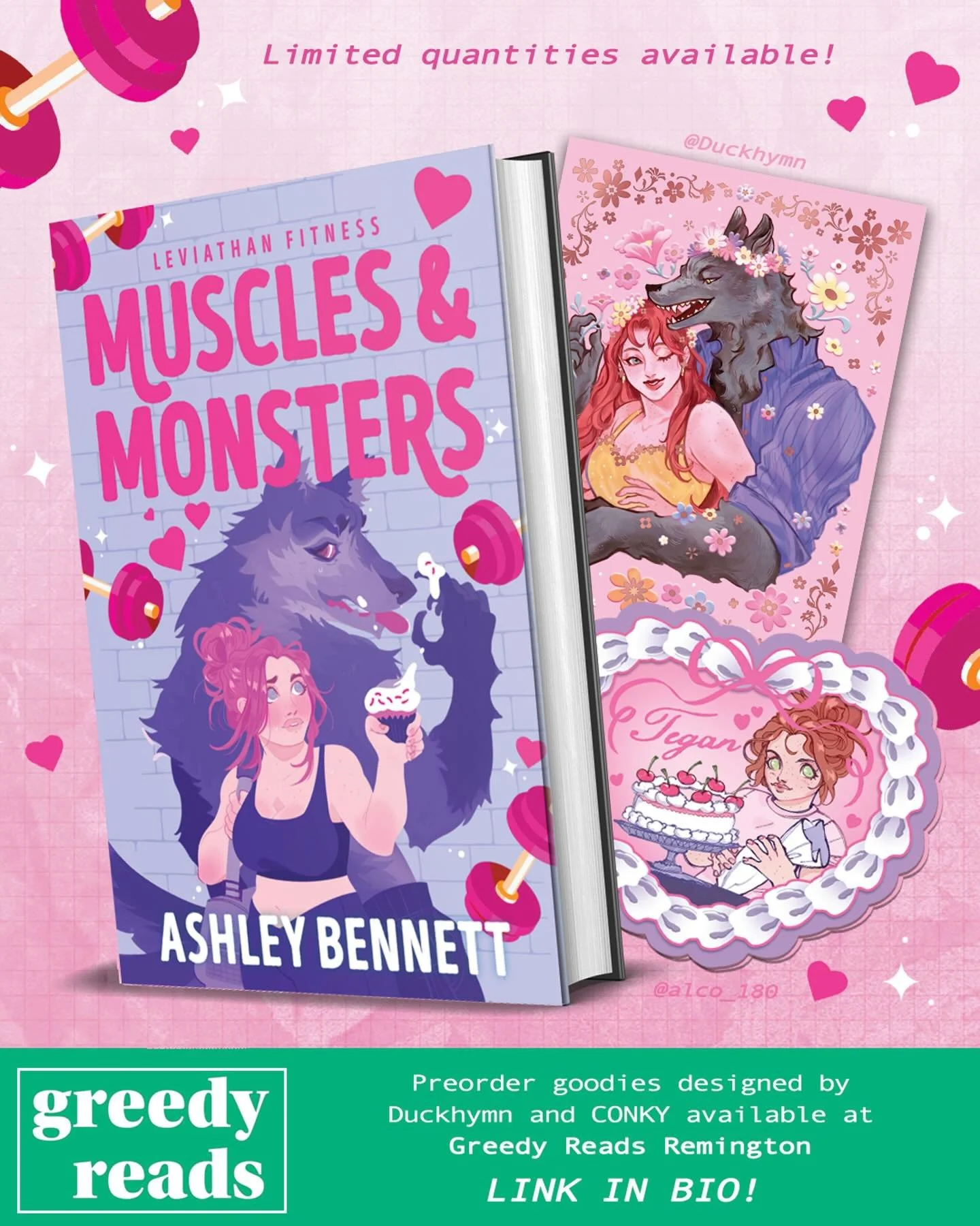 Introducing 💖 

THE PREORDER INCENTIVES!!

I am so glad I got to work with two of my favorite artists for the preorder incentives for the revised and expanded edition of Muscles &amp; Monsters. Paperbacks preordered from the @greedyreads Remington l