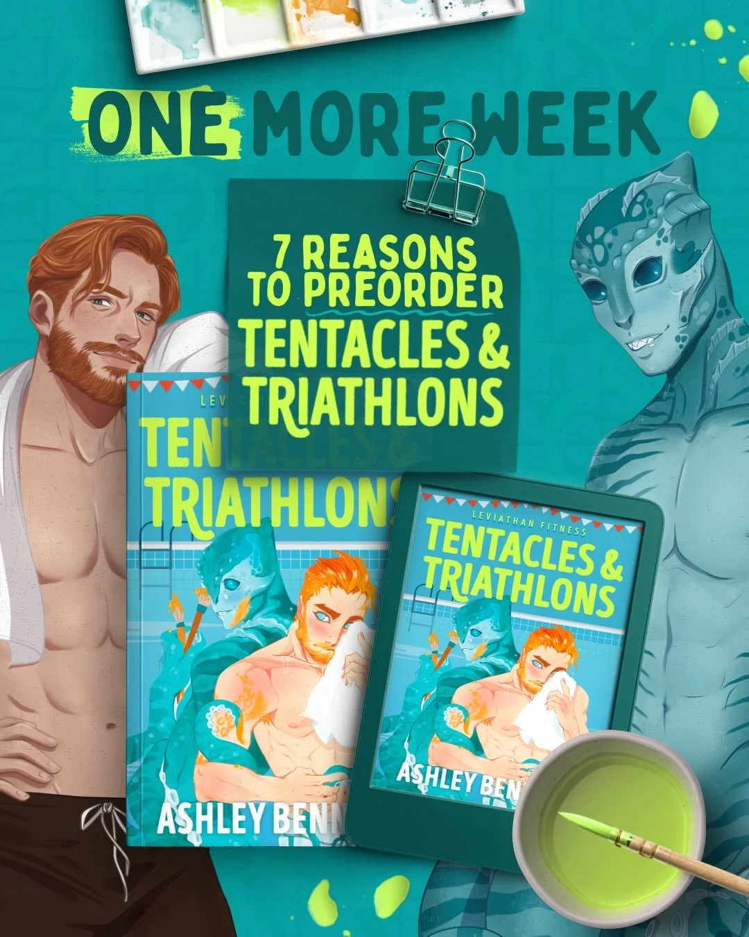 🚨 ONE WEEK 🚨 

until the release of the expanded and revised edition of Tentacles &amp; Triathlons releases!

Here are seven reasons you should preorder 🐙💕

Tentacles &amp; Triathlons releases June 9th, 2026! Available for preorder now! Comment &