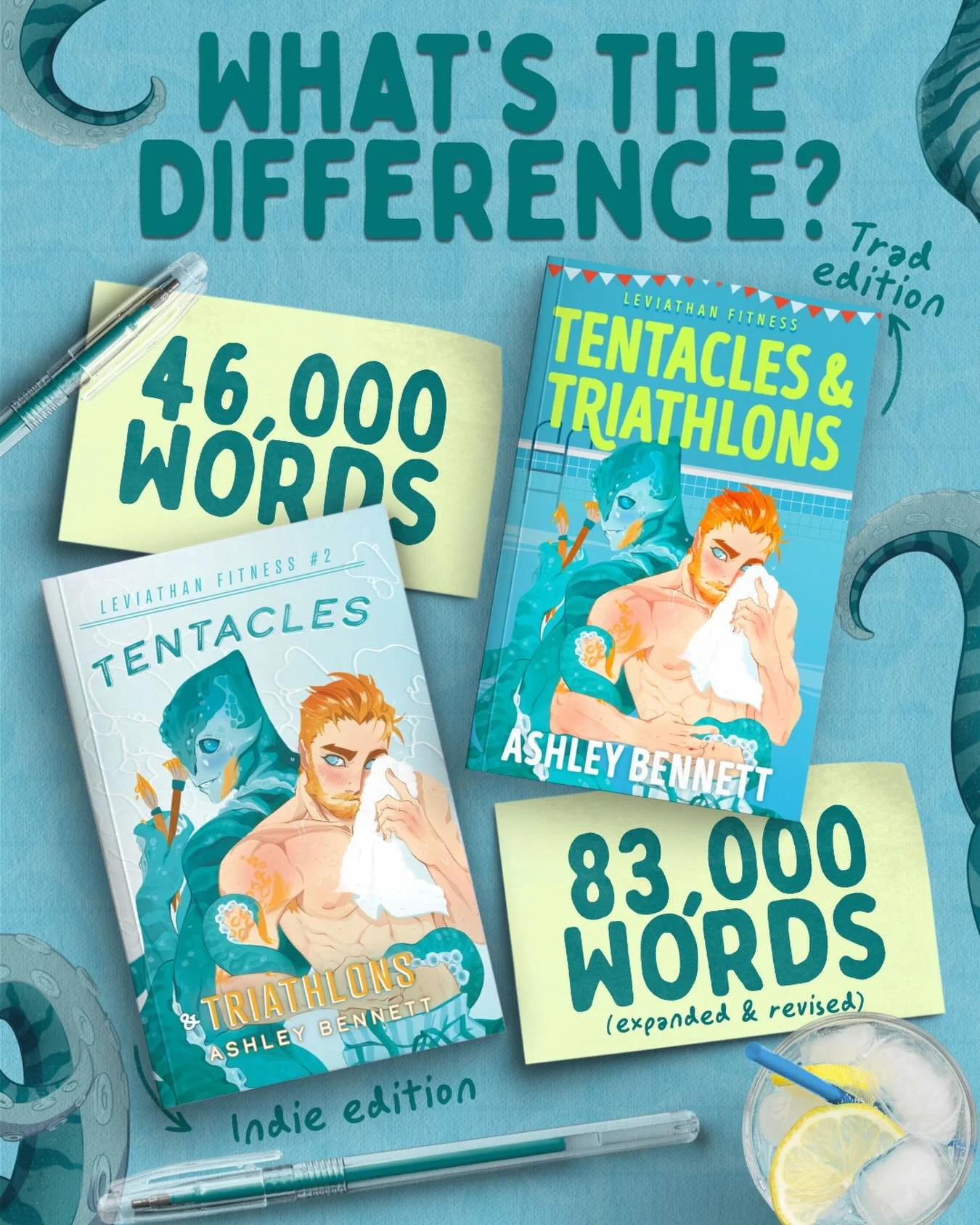 Another what&rsquo;s the difference post ✨

I added so much content to the new edition of Tentacles &amp; Triathlons and the feedback has been so great 🥹
I know how much this story meant to all of you (and me too!) and I&rsquo;m so glad I could do i