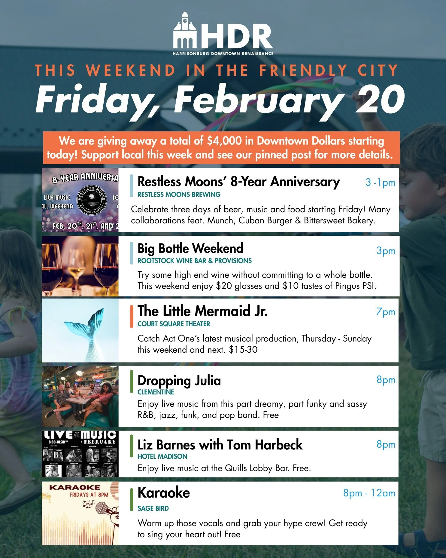 Love Local this weekend and head downtown for these events and more! From running clubs, live theater, karaoke, and more - there's something for everyone to enjoy. 

Are there any events we missed? Please comment the details below! You can always add