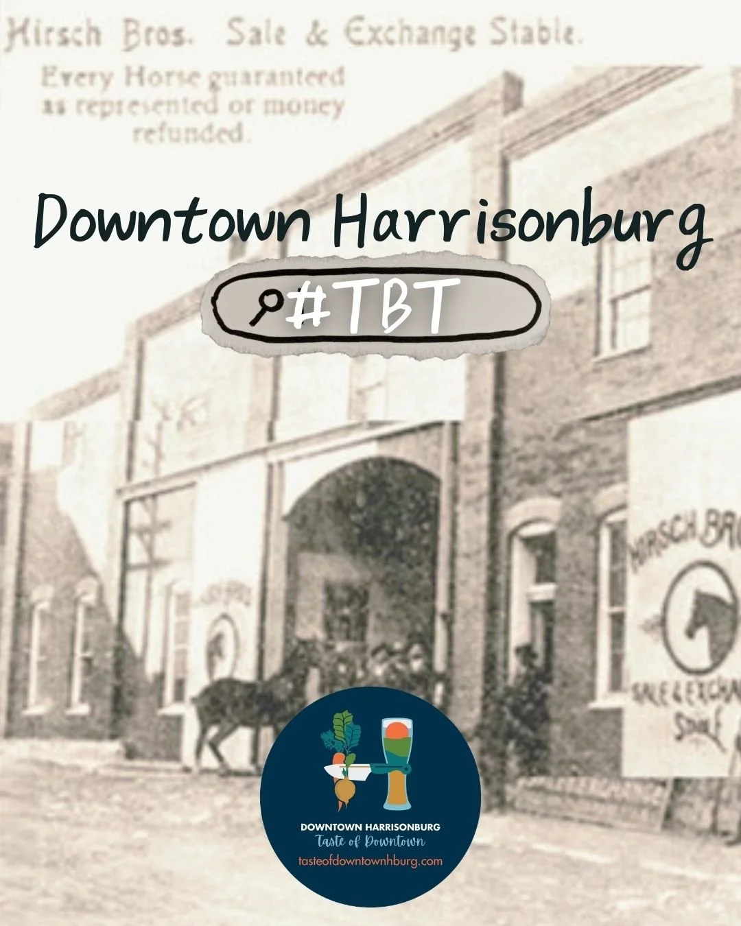 #ThrowbackThursday with a delicious taste of history! Today&rsquo;s Taste of Downtown feature celebrates the historic Livery Building, once home to Hirsch Bro&rsquo;s Sale &amp; Exchange Stable, where more than 300 horses passed through to keep Harri