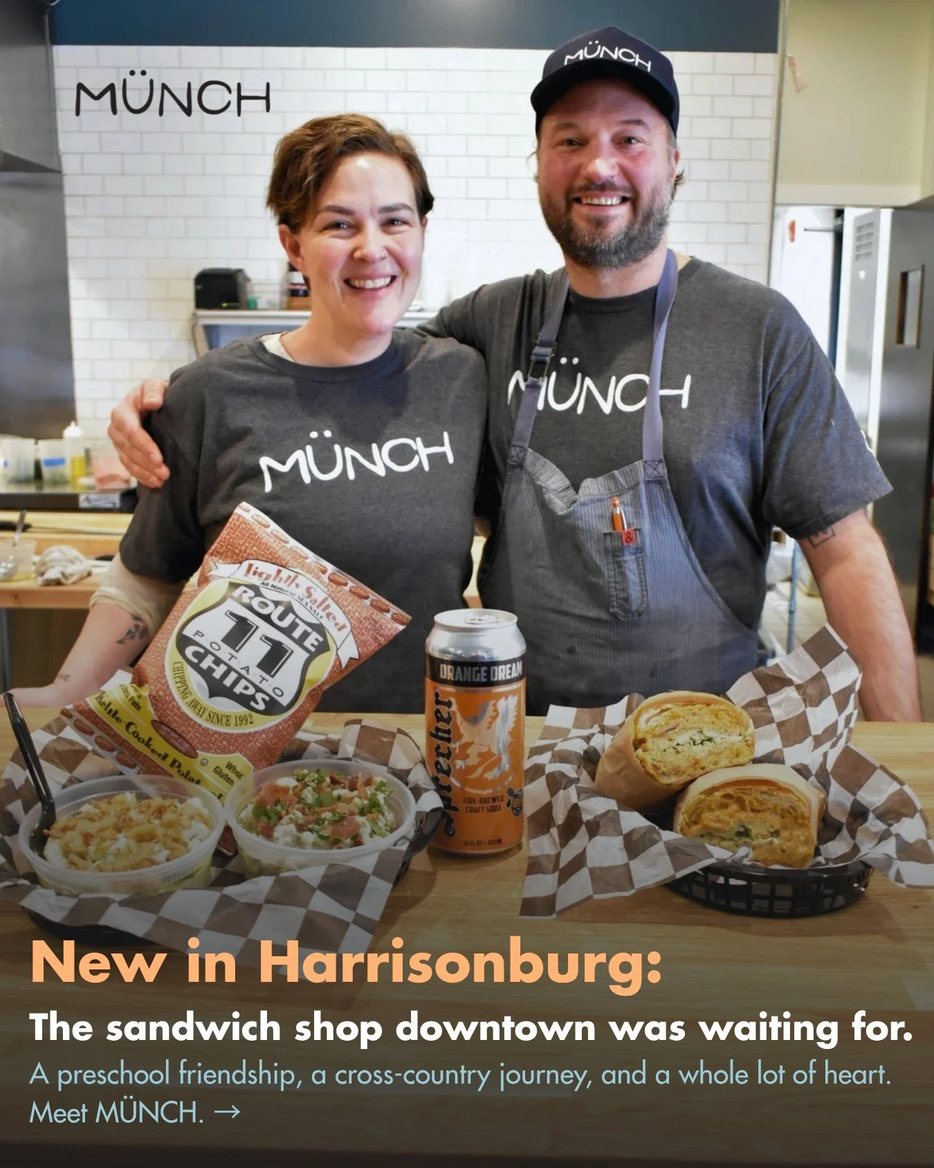 Lunch Plans? @munch_harrisonburg  recently opened its doors at 122 S. Main St, and if you haven't been yet, you need to move it to the top of your list. Chef Doug and co-owner Emily have poured everything into this place, and trust us, you can taste 