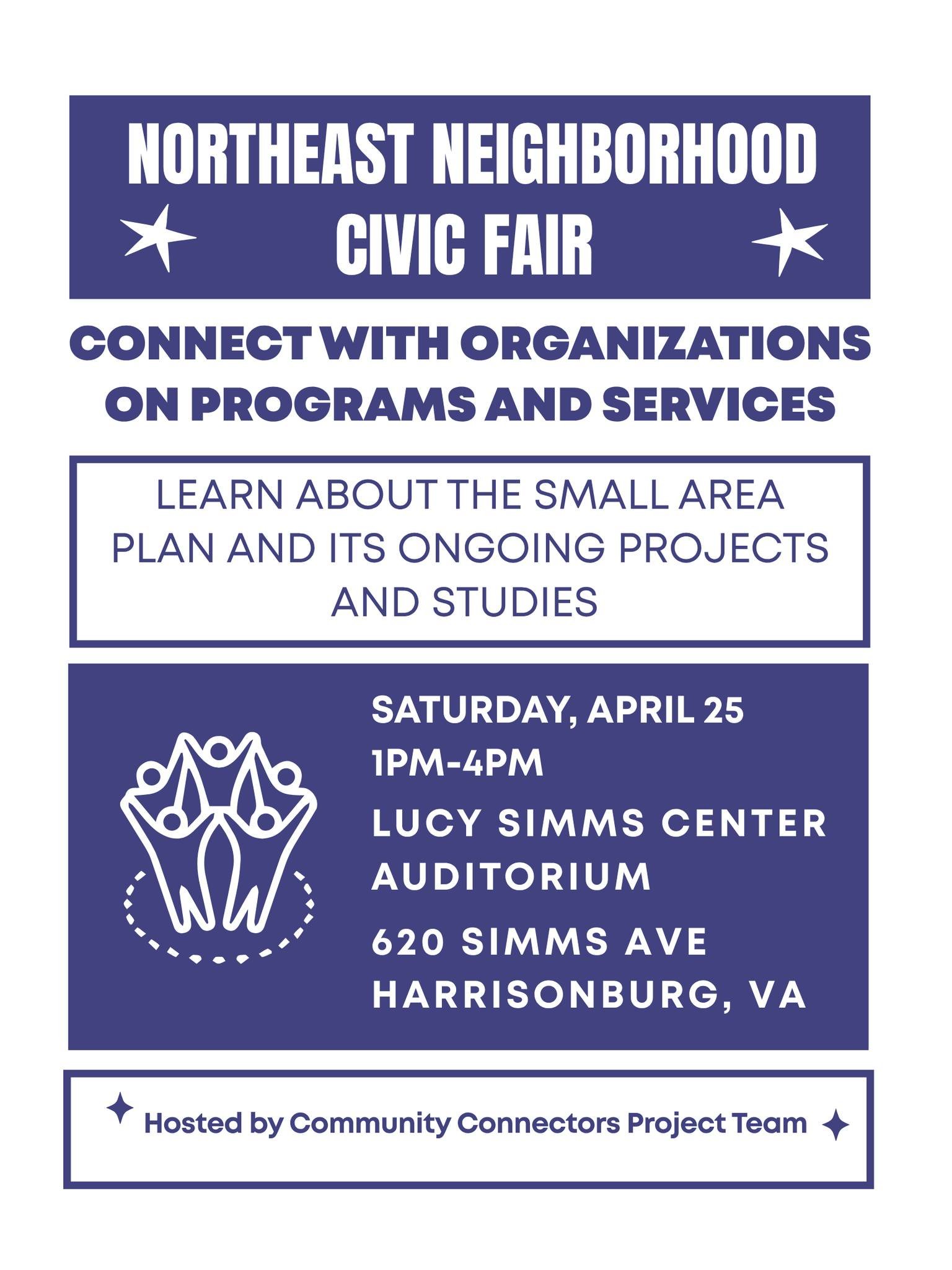 Calling all Northeast Neighborhood residents! We look forward to seeing you with our fellow community connector team members and other community based organizations at the Civic Fair at the Lucy Simms Center tomorrow. Learn more about what's planned 