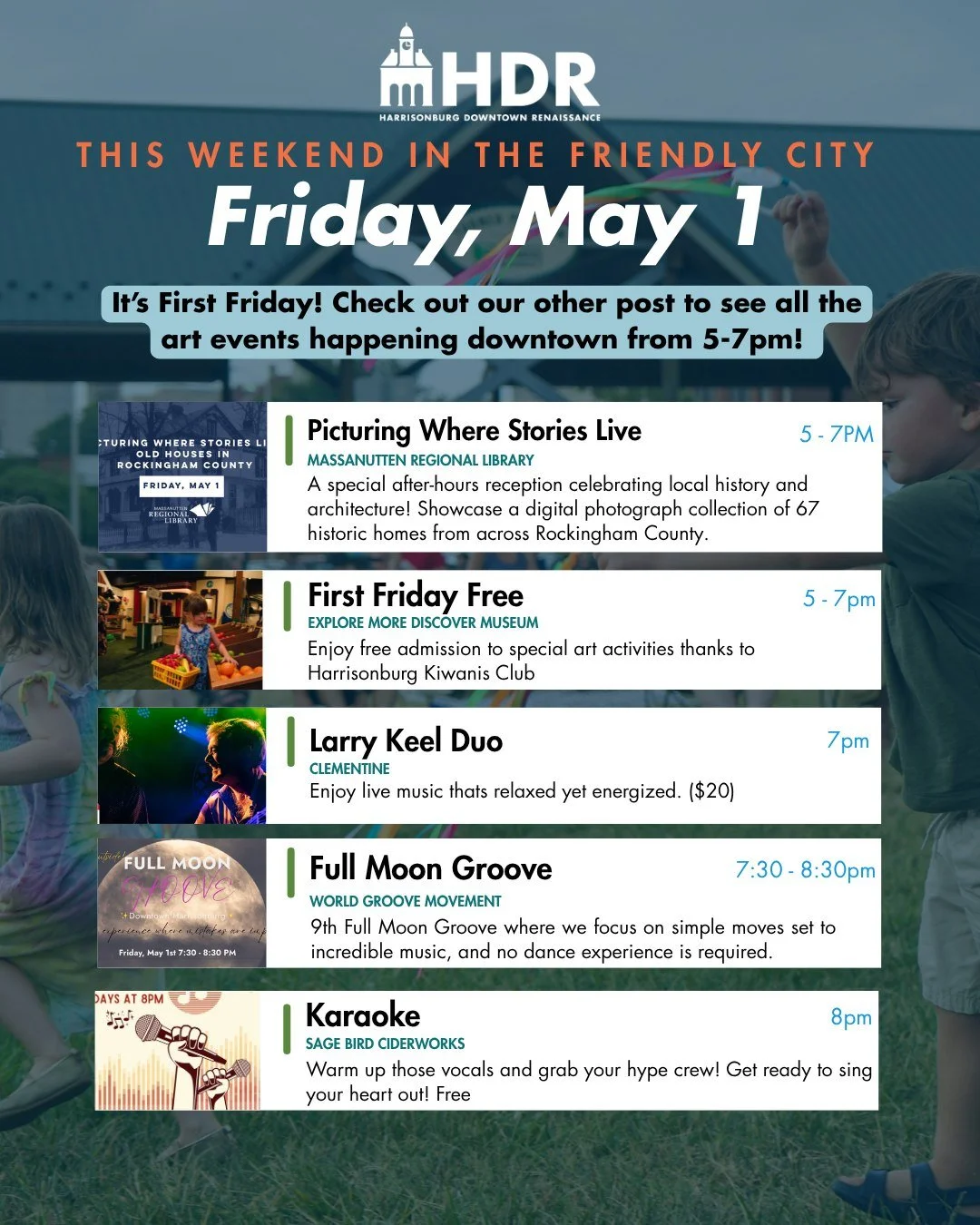 UPDATE: Chamomile &amp; Whiskey (free show) at 7:30pm at @clementinecafe tonight 5/1.

It's the first weekend in May! Along with First Friday (details in our previous post), check out these happenings going on today, tomorrow and Sunday in Downtown H