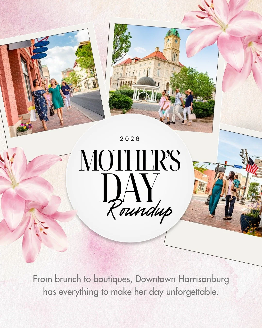 There's no better place to celebrate Mom than right here in downtown Harrisonburg. Our local businesses have pulled out all the stops this Mother's Day and we've rounded up the best of it just for you.

Read the full guide on the blog. Link in bio.

