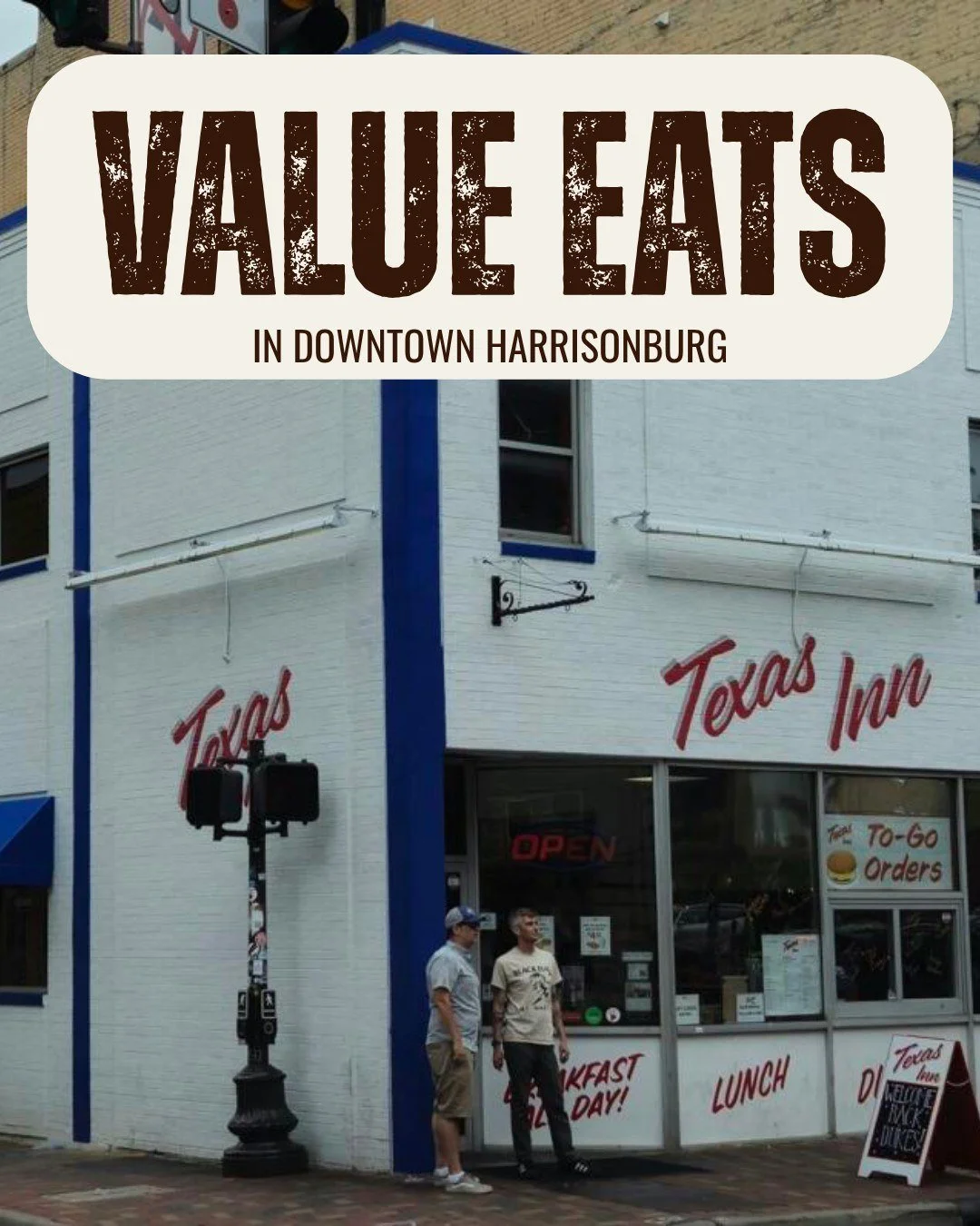 Discover some of the best food deals in Downtown Harrisonburg! From Taco Tuesdays and burger specials to date-night deals and happy hour favorites, there&rsquo;s something delicious for every day of the week.

Featured spots:
📍@thetexasinn 
📍@cahhb