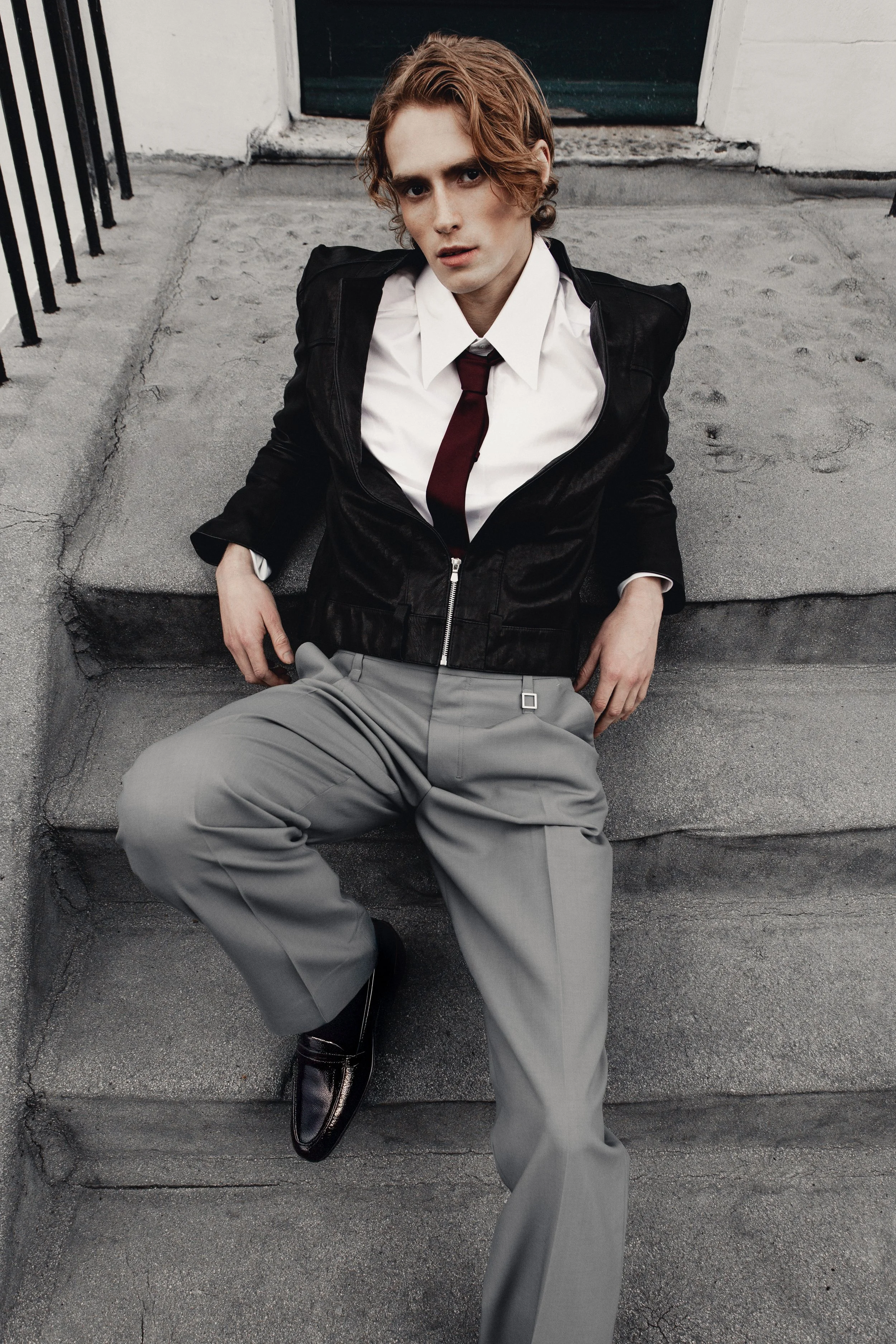 Final look from Numéro Switzerland Rebel Code fashion editorial photographed by Ori Paul Levi