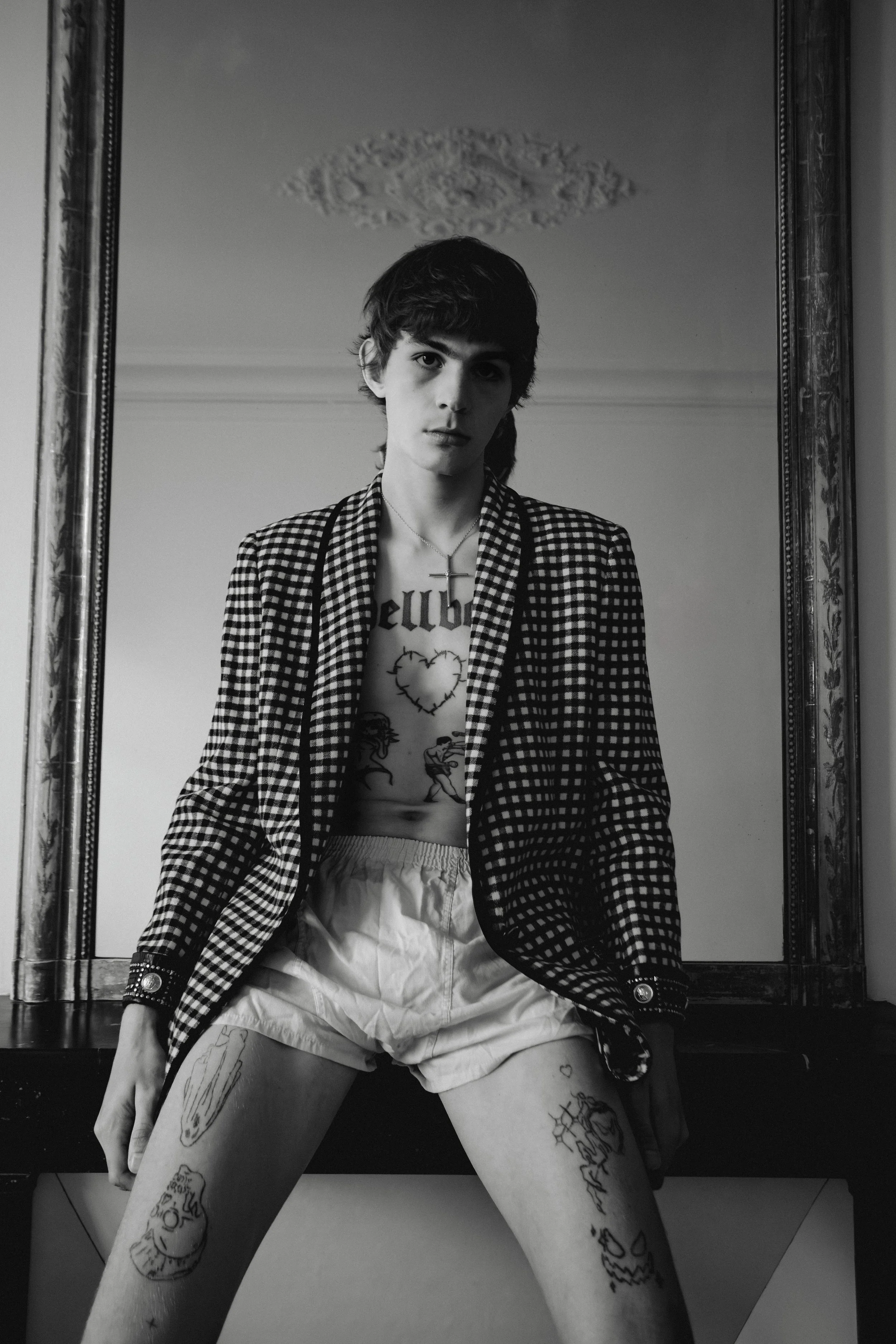 Detail fashion portrait from Selection Marais editorial, photographed by Ori Paul Levi.
