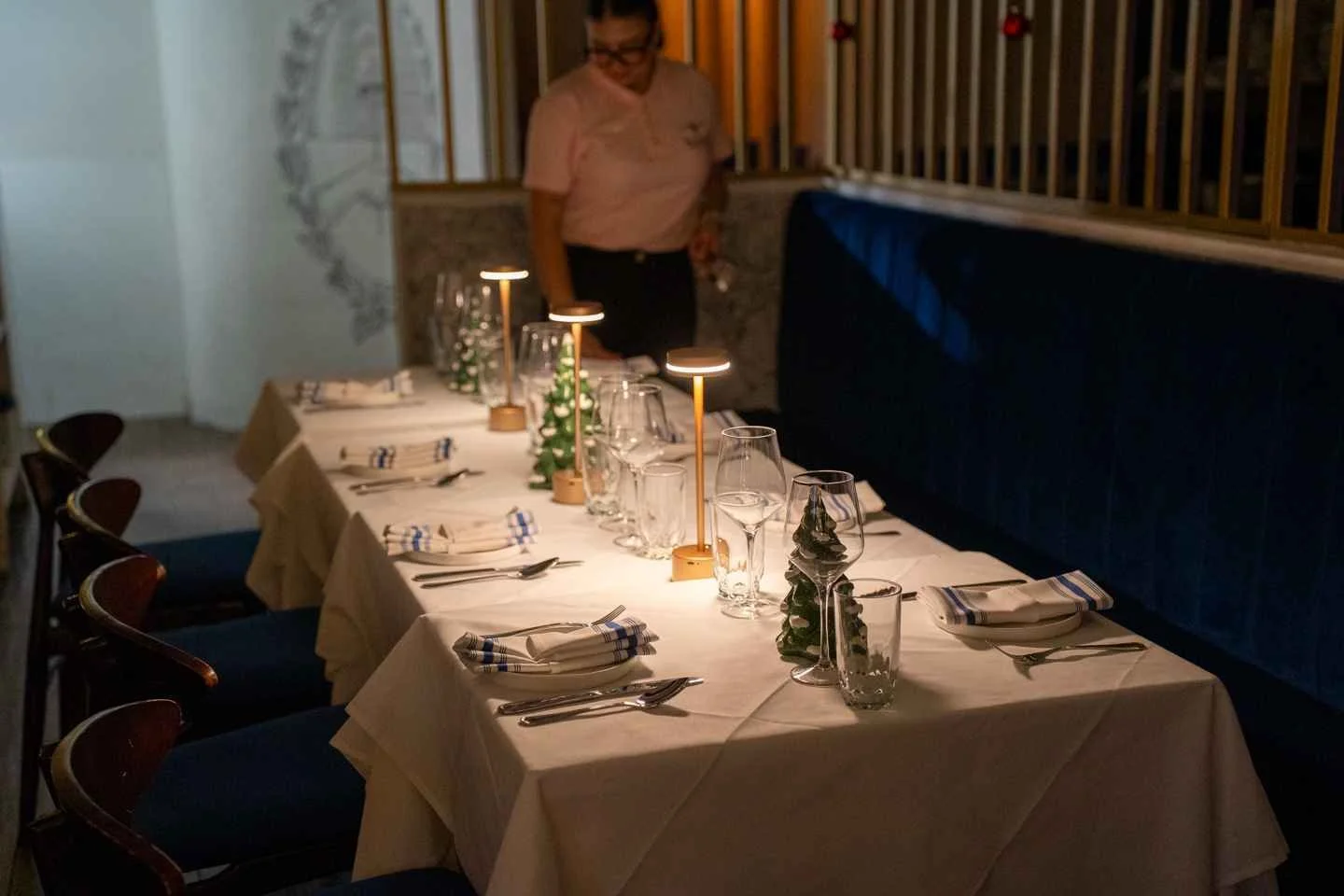 table at palermo gramercy getting ready for the guests