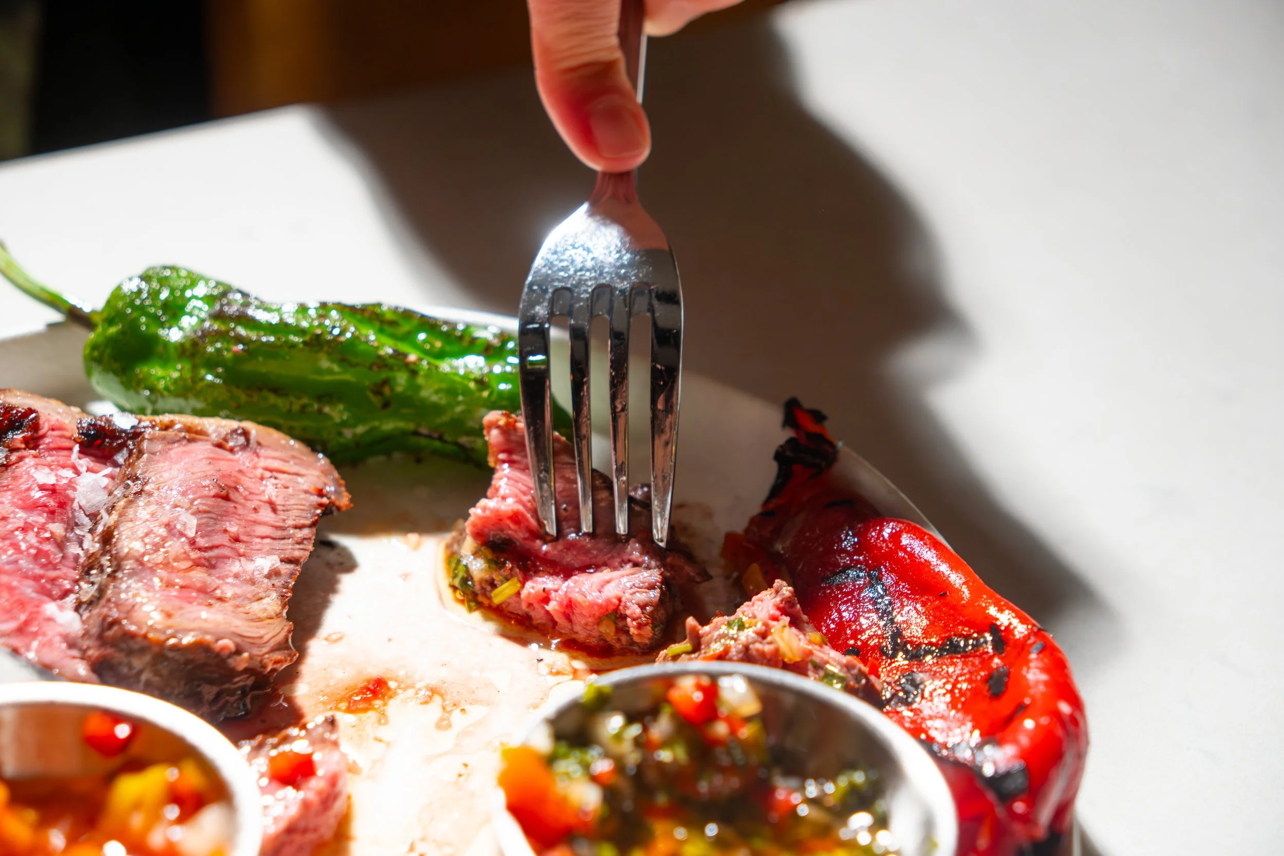 steak and peppers dish at palermo gramercy
