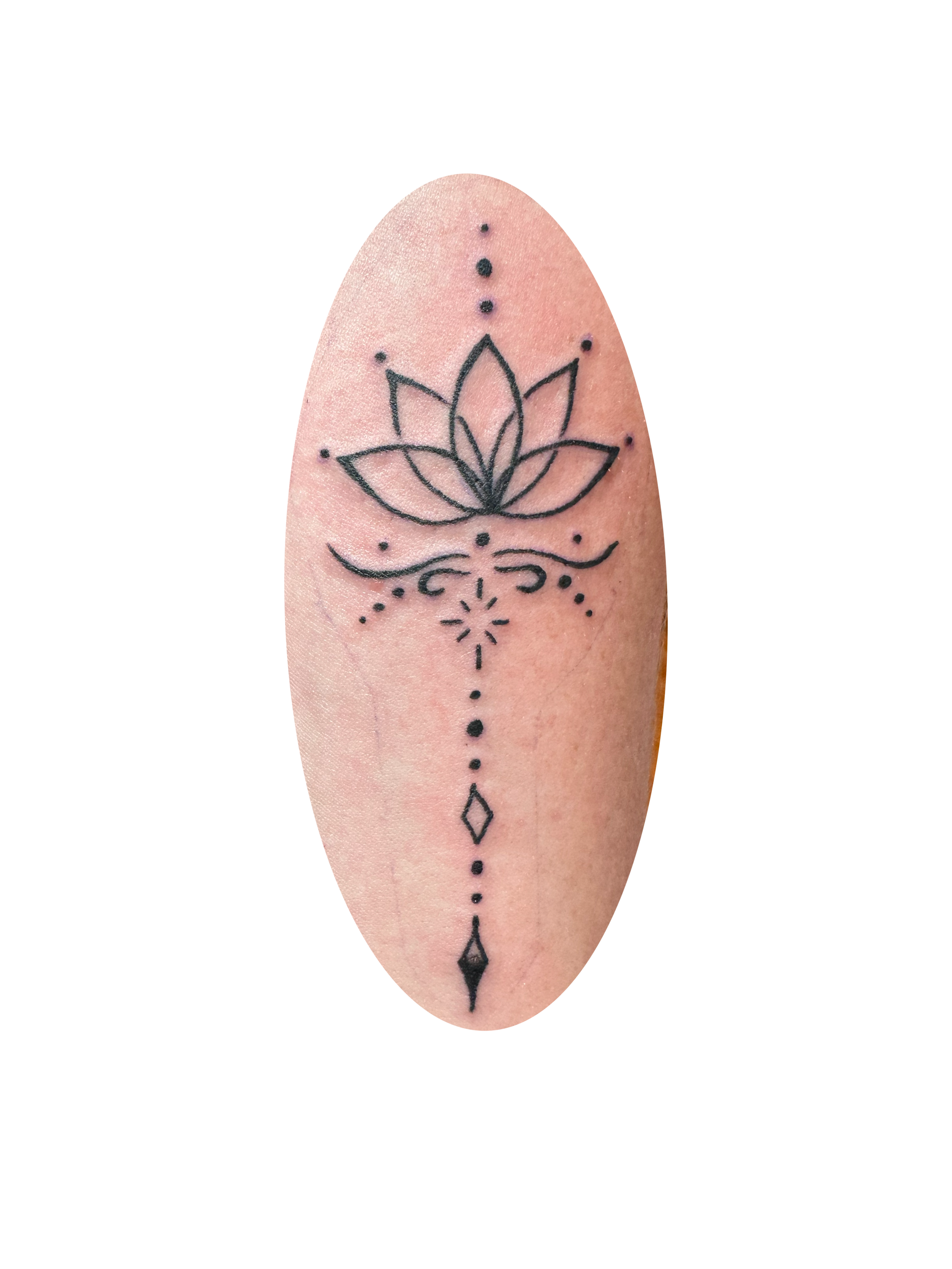 Fine line lotus flower tattoo