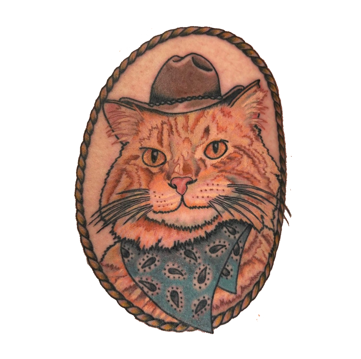 Neotraditional Tattoo Cat Portrait