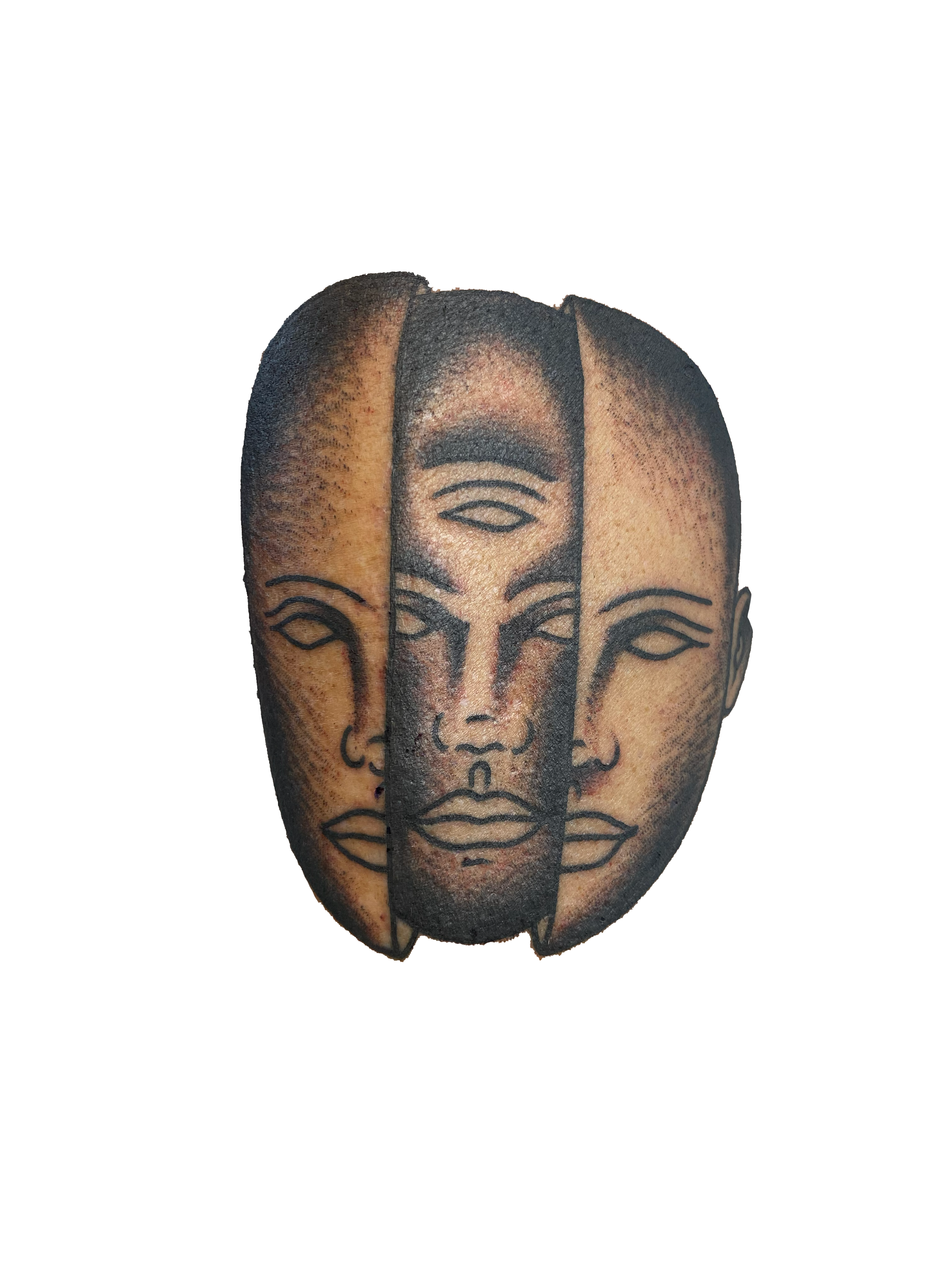 Black and grey trippy tattoo