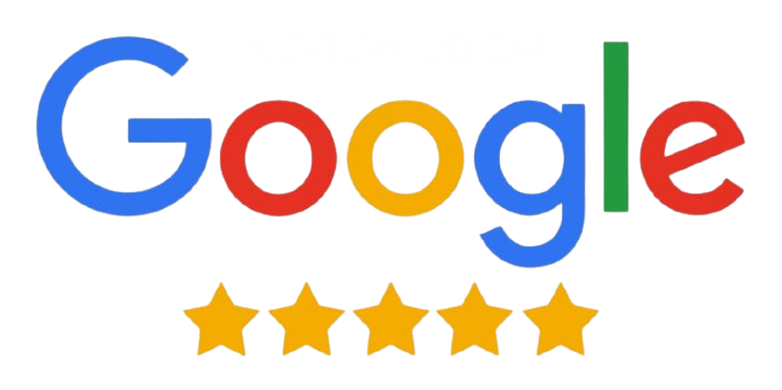 Google logo with five gold stars below it.