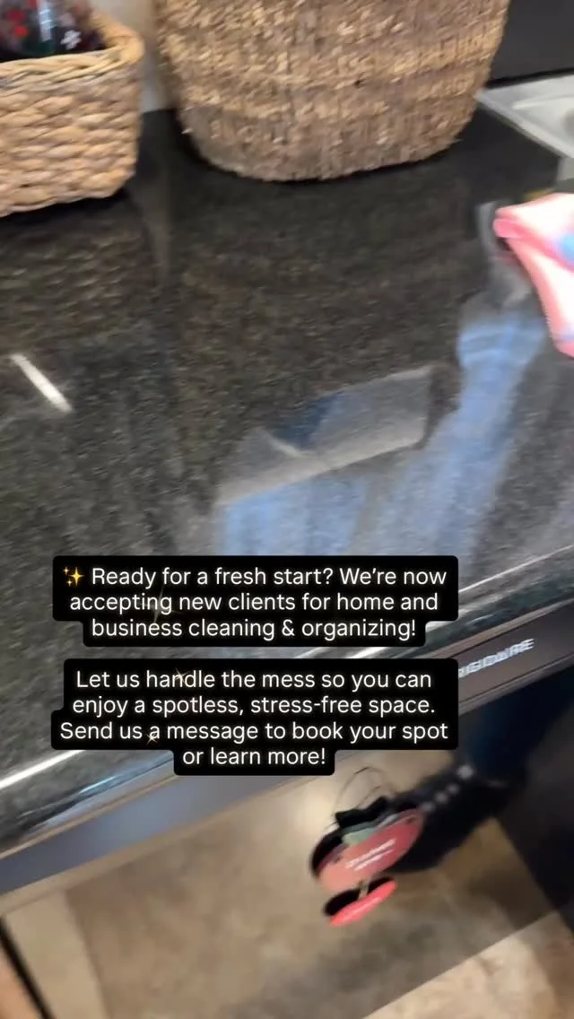 ✨ Ready for a fresh start? We’re now accepting new clients for home and business cleaning & organizing!
Let us handle the mess so you can enjoy a spotless, stress-free space.
Send us a message to book your spot or learn more!
#CleanSpace #O