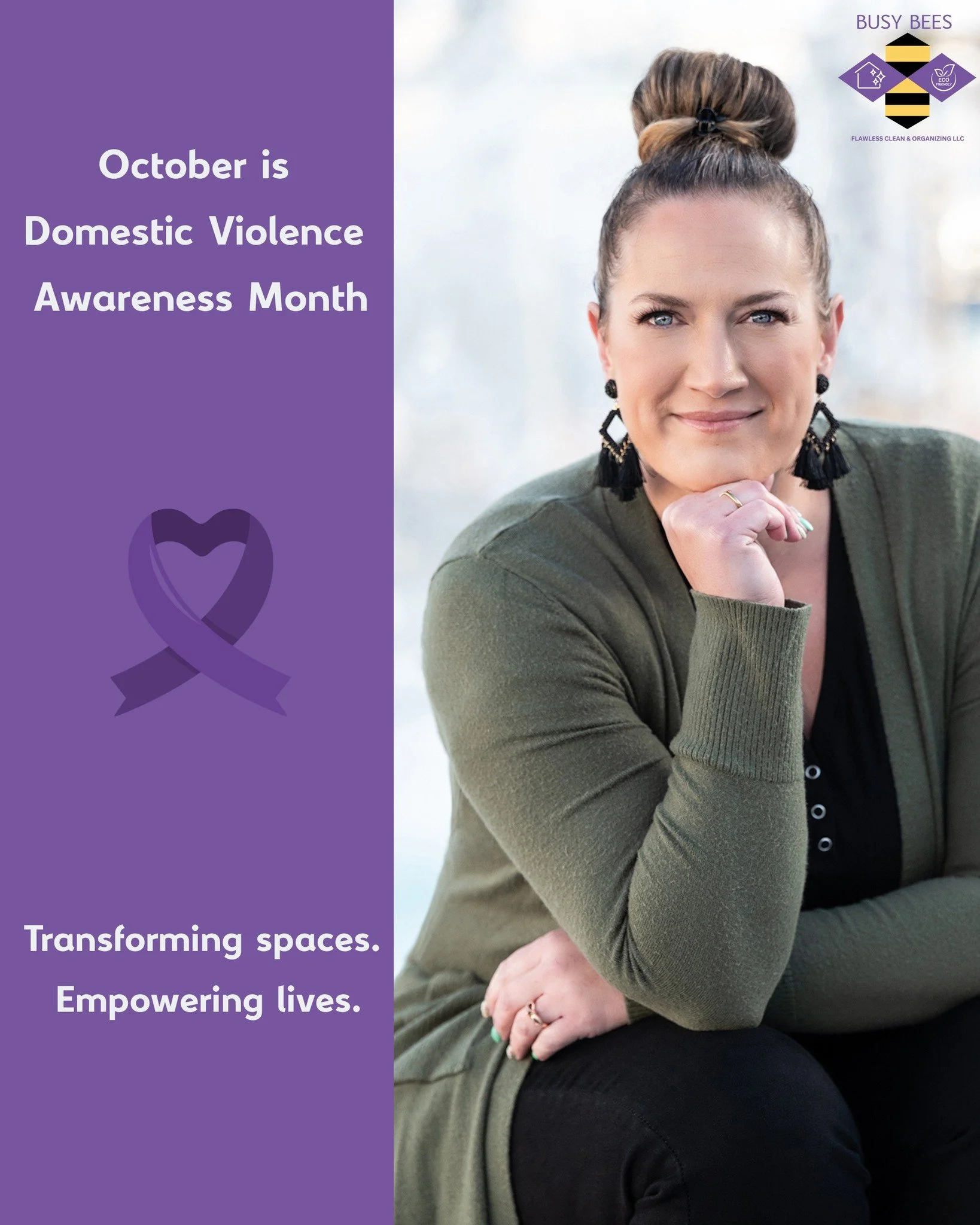 💜October is Domestic Violence Awareness Month&mdash;a cause close to our hearts. Meet Krystina &ndash; Founder &amp; Queen Bee of Busy Bees Flawless Clean &amp; Organizing LLC. Krystina&rsquo;s journey from survivor to business owner is a story of r