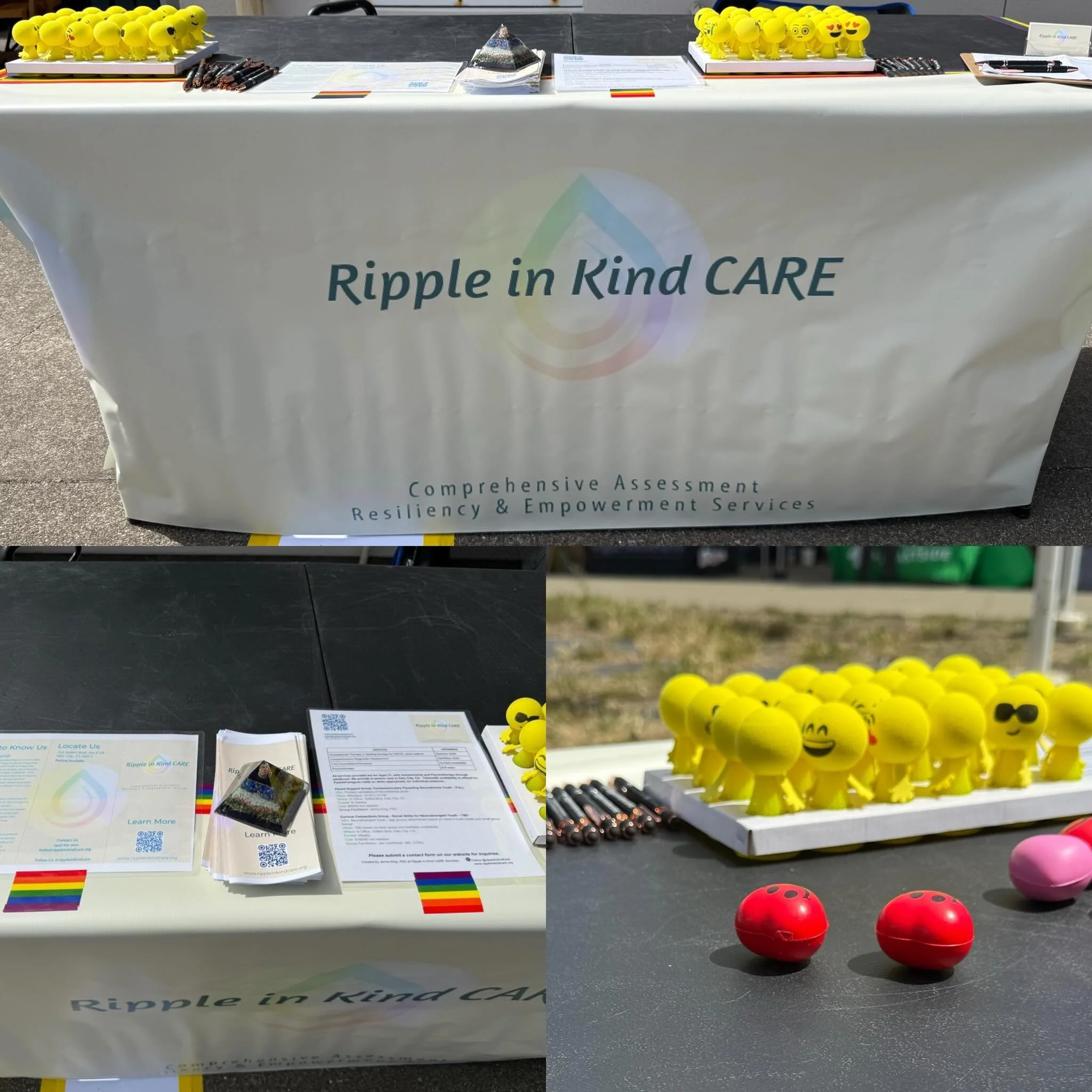 What a beautiful day to be in community with @coast_pride ❤️🧡💛💚💙💜🩵🩷🤎🖤 Thank you for having us @rippleinkindcare to be a part of lifting up queer (+neuroqueer) voices and increasing access to affirming behavioral health services 👏🏼