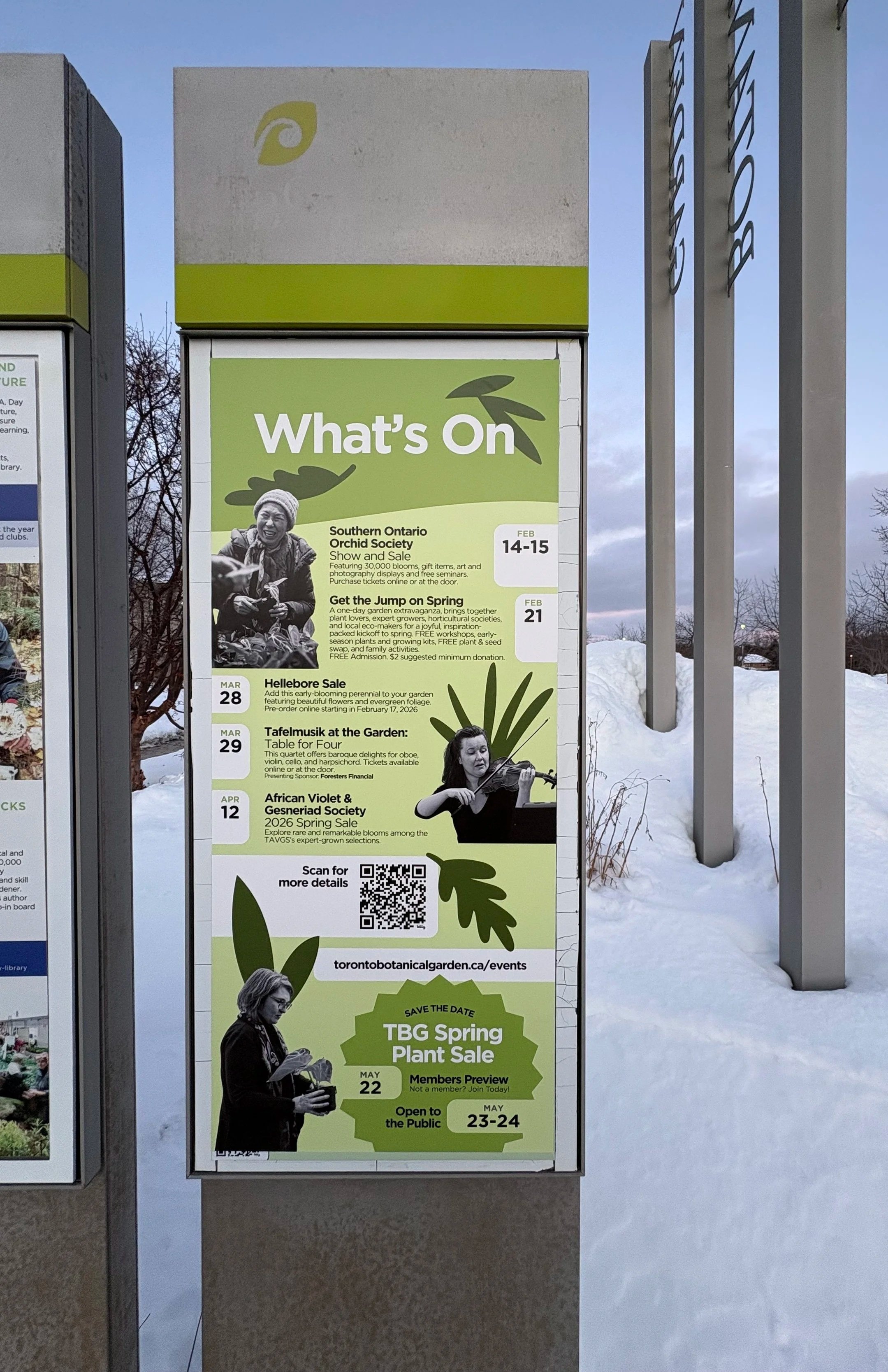 "What's On" Kiosk Display for Toronto Botanical Garden