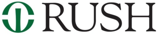 The logo of Rush, featuring a green shield with a white cross and the word 'RUSH' in black capital letters.