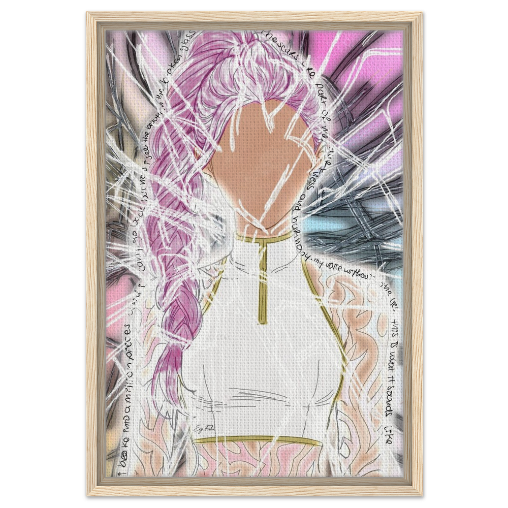 Broken Pieces Digital Art | Ery Falco Fanart KPop Demon Hunters |Framed Canvas