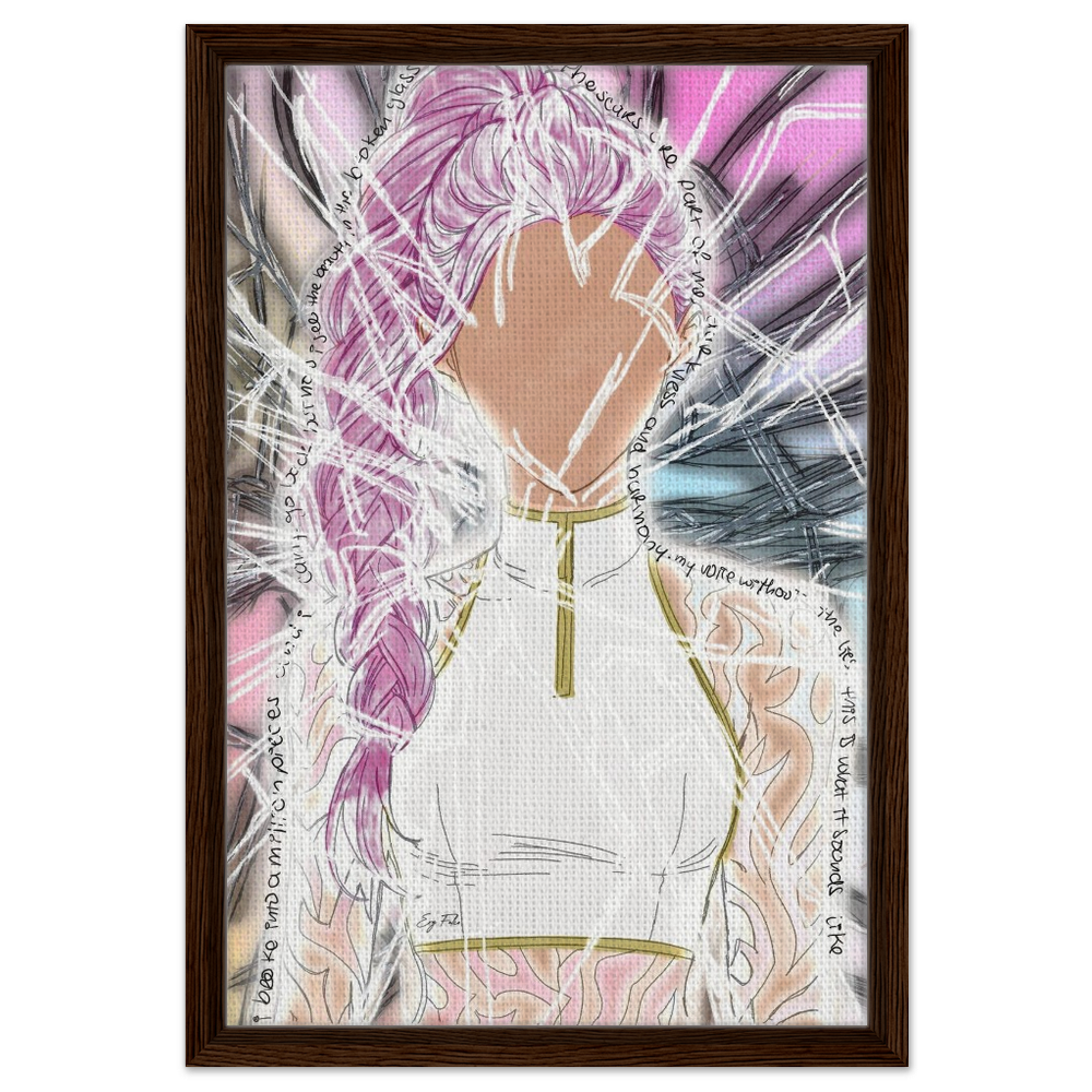 Broken Pieces Digital Art | Ery Falco Fanart KPop Demon Hunters |Framed Canvas