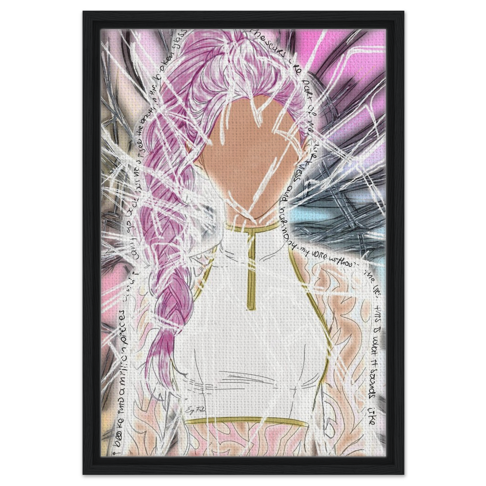 Broken Pieces Digital Art | Ery Falco Fanart KPop Demon Hunters |Framed Canvas