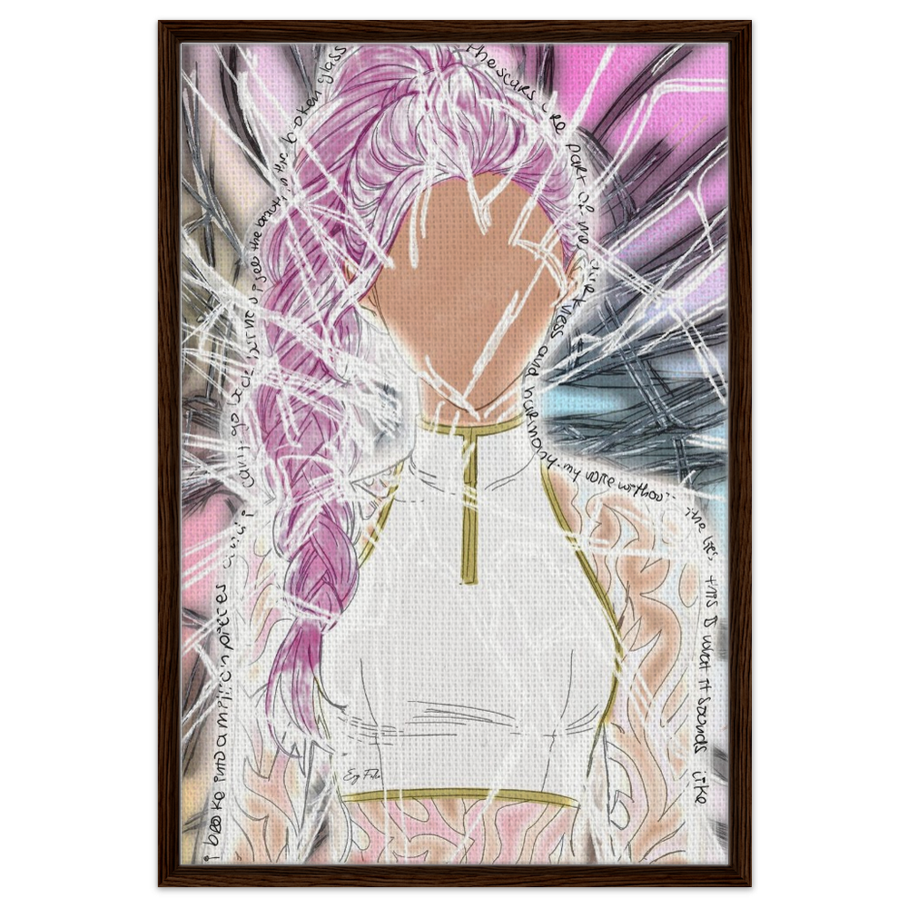 Broken Pieces Digital Art | Ery Falco Fanart KPop Demon Hunters |Framed Canvas