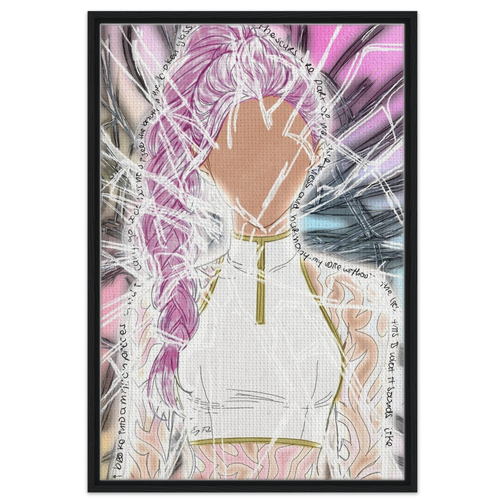 Broken Pieces Digital Art | Ery Falco Fanart KPop Demon Hunters |Framed Canvas
