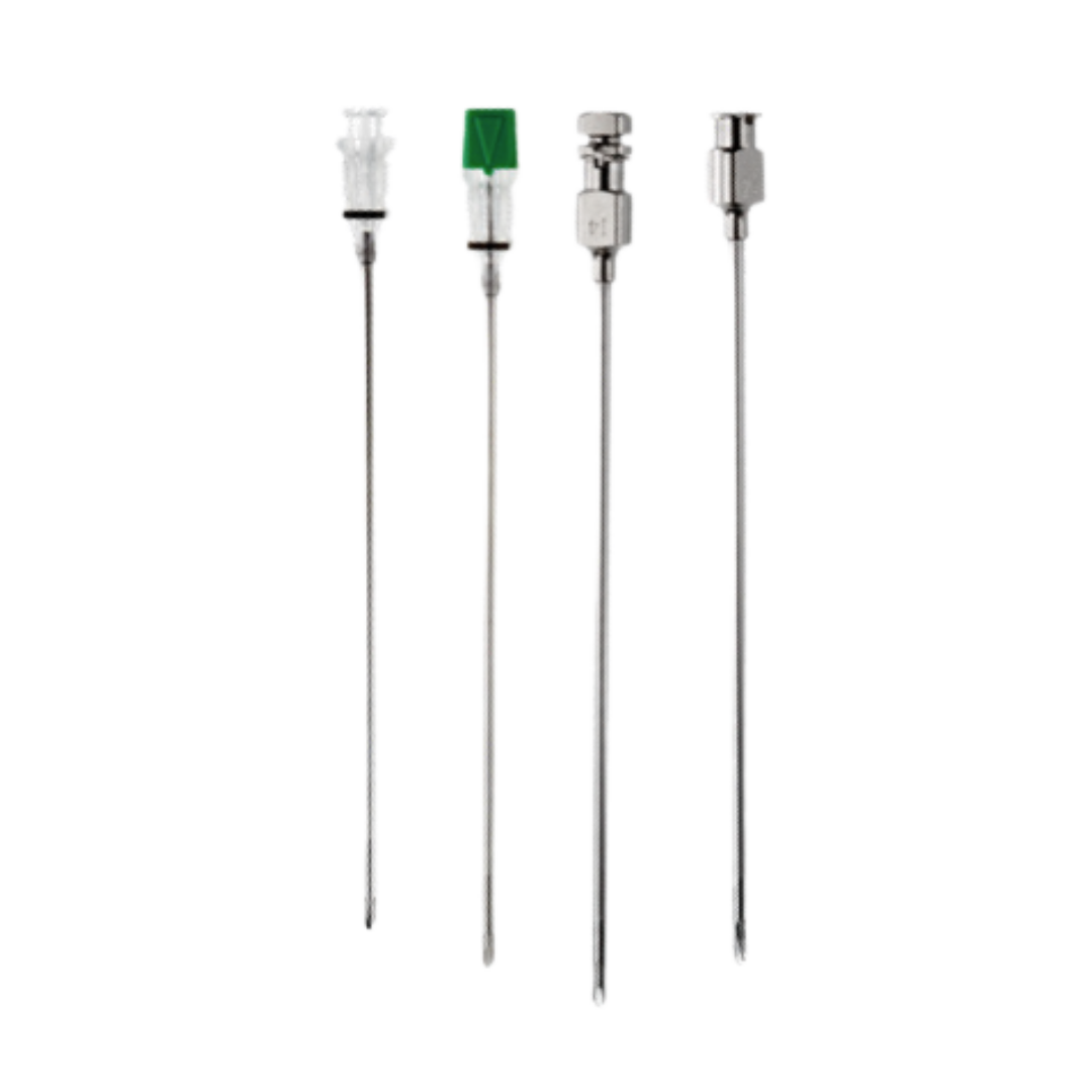 Spinal cord stimulator introducer needles in plastic and metal hub styles