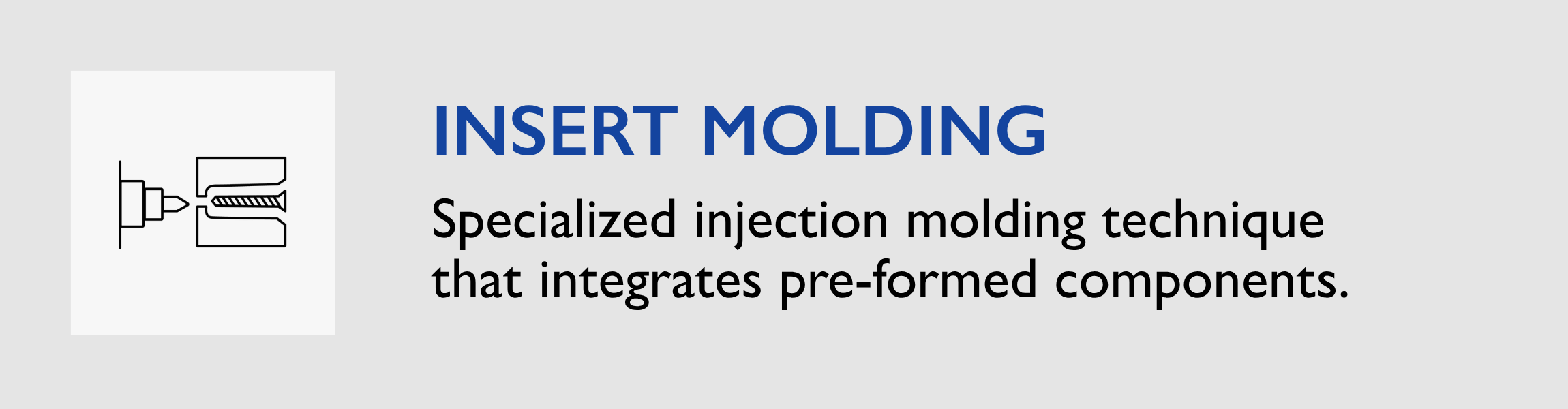 Insert molding process creating integrated plastic and metal assemblies for advanced medical device manufacturing.