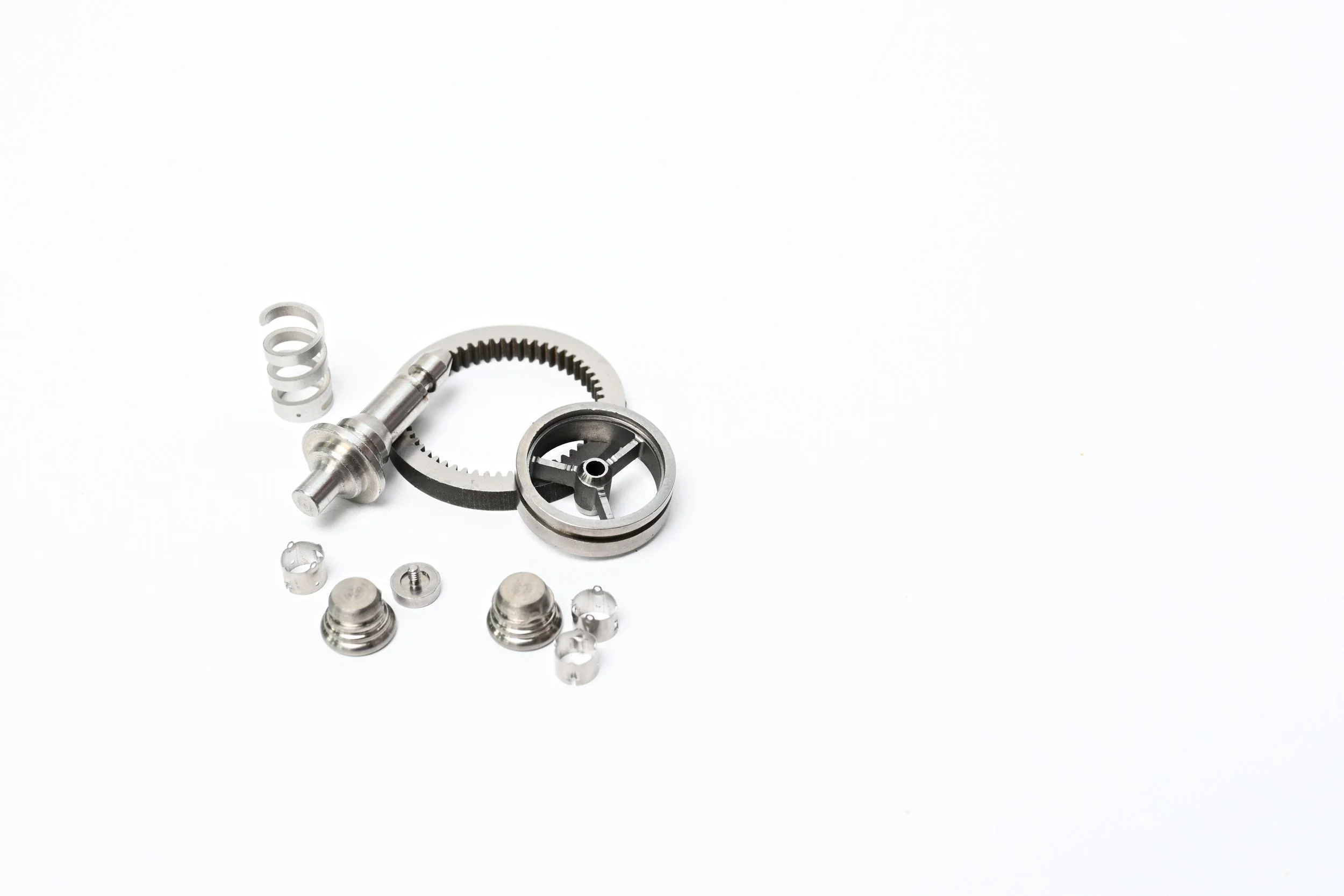 Precision micro-machined metal components used in complex medical device manufacturing.