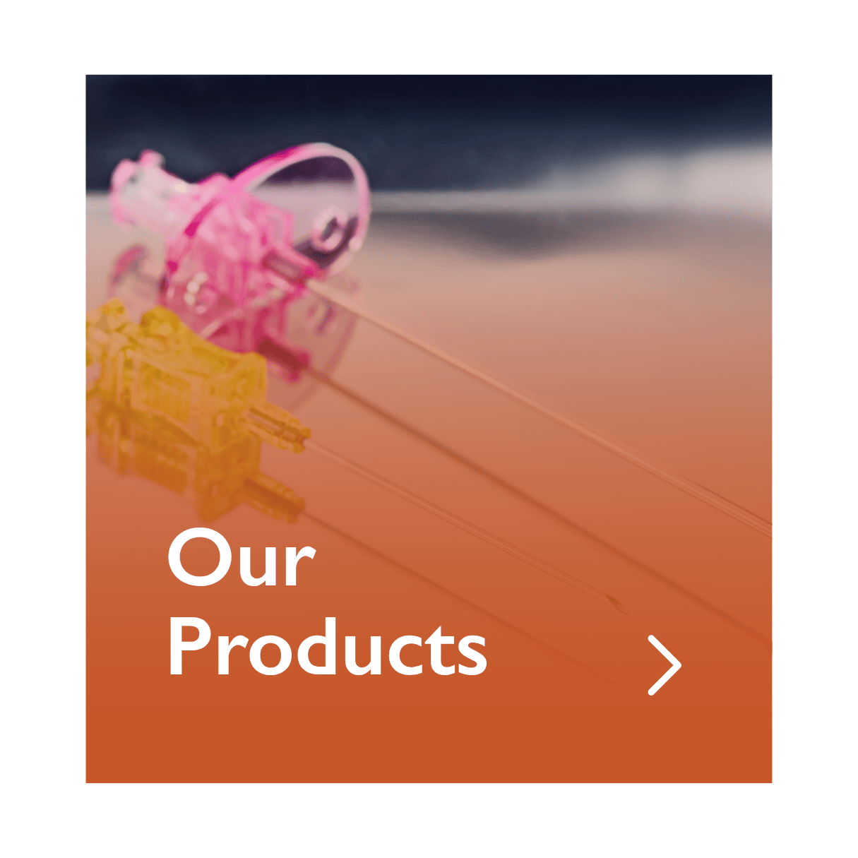 Close-up of medical needles showing Elevaris medical products.