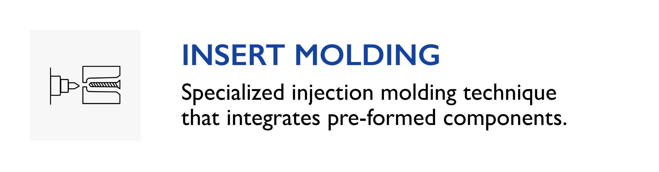 Insert molding process integrating metal components into molded plastic medical device assemblies for durability and performance.