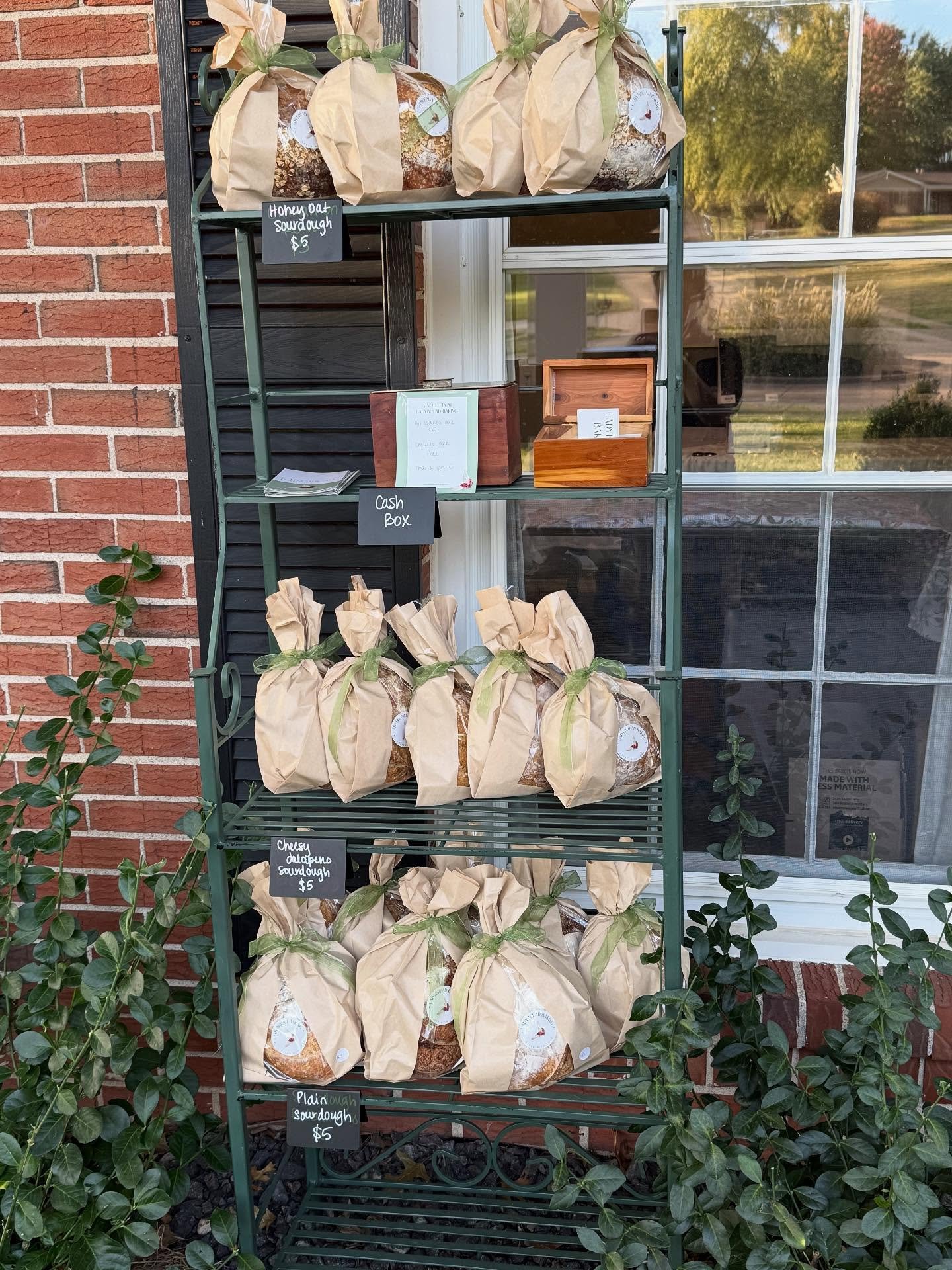 Farmers market may be cancelled but we still have loaves available!

Come by 205 Spring Brook Ct Chesterfield today for discounted sourdough loaves! We will have them out from 9am-7pm today. 

Flavors:
Plain sourdough
Honey oat sourdough (going quick