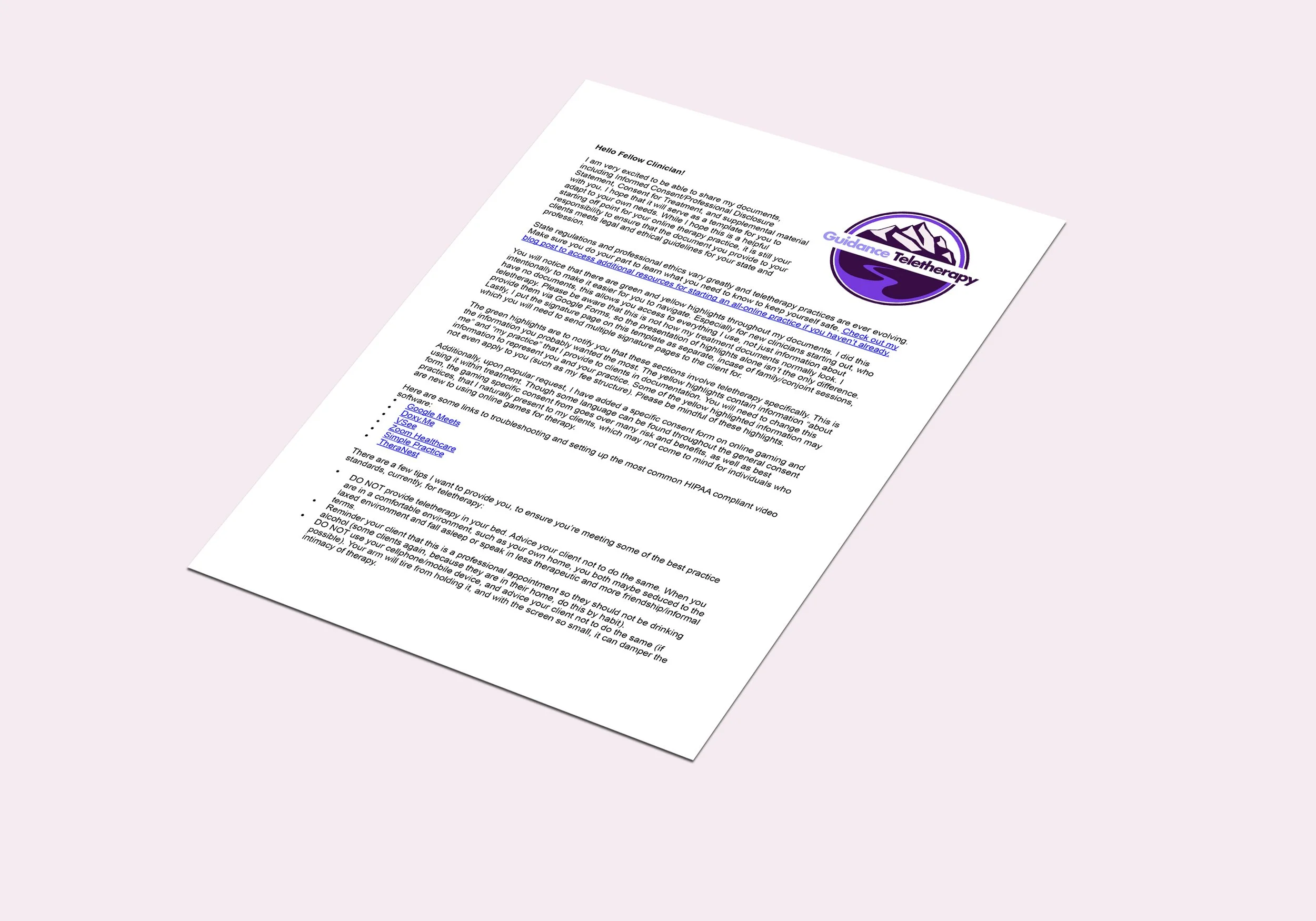 Consent & Disclosure Paperwork Template